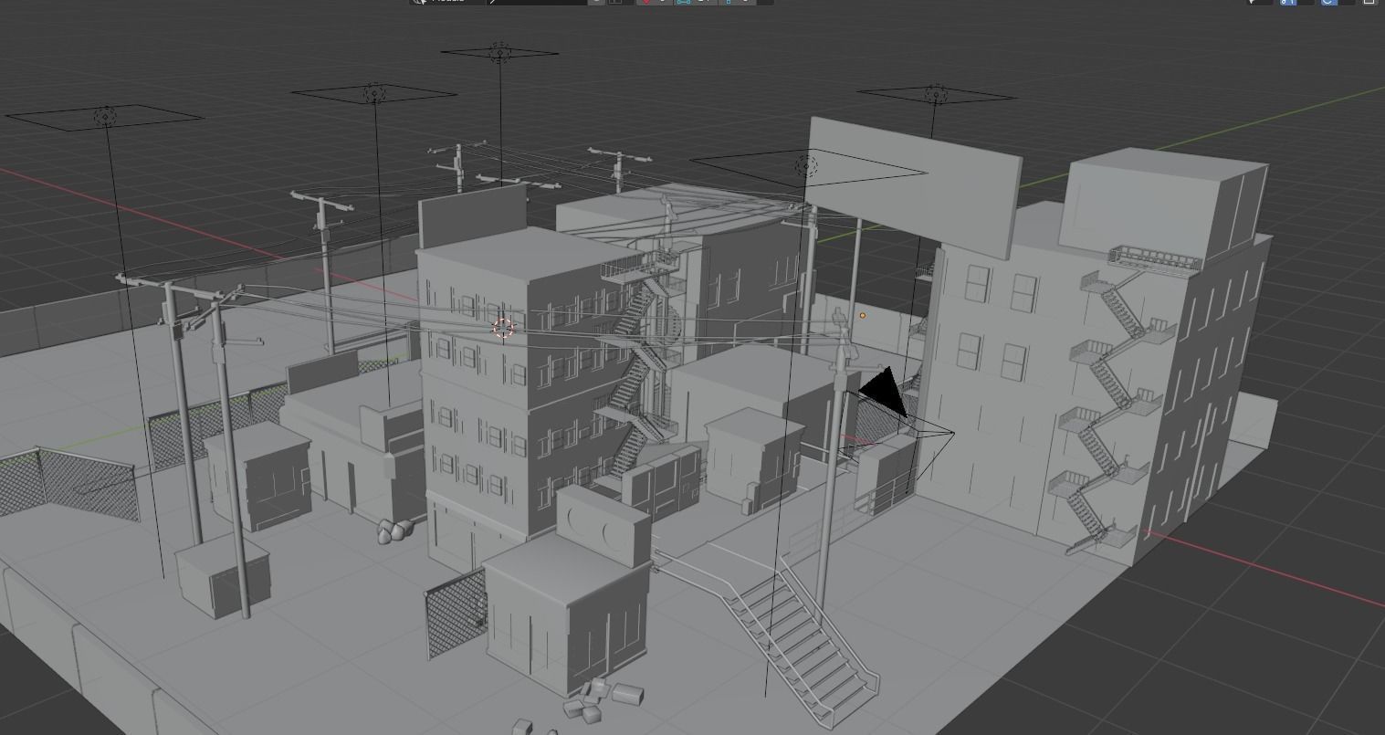 Cyberpunk Bazaar Scene Low-poly 3D model_19