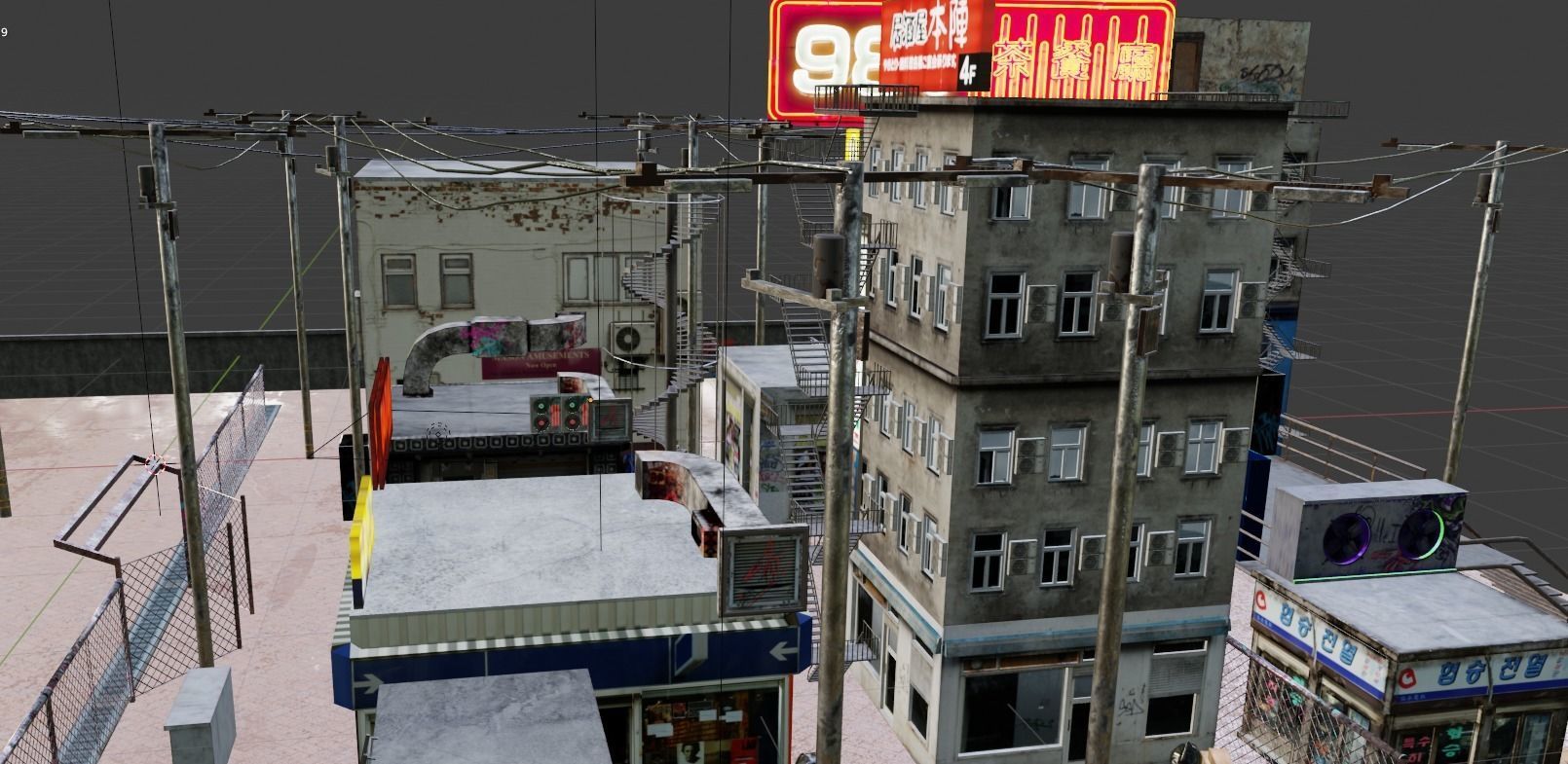 Cyberpunk Bazaar Scene Low-poly 3D model_12