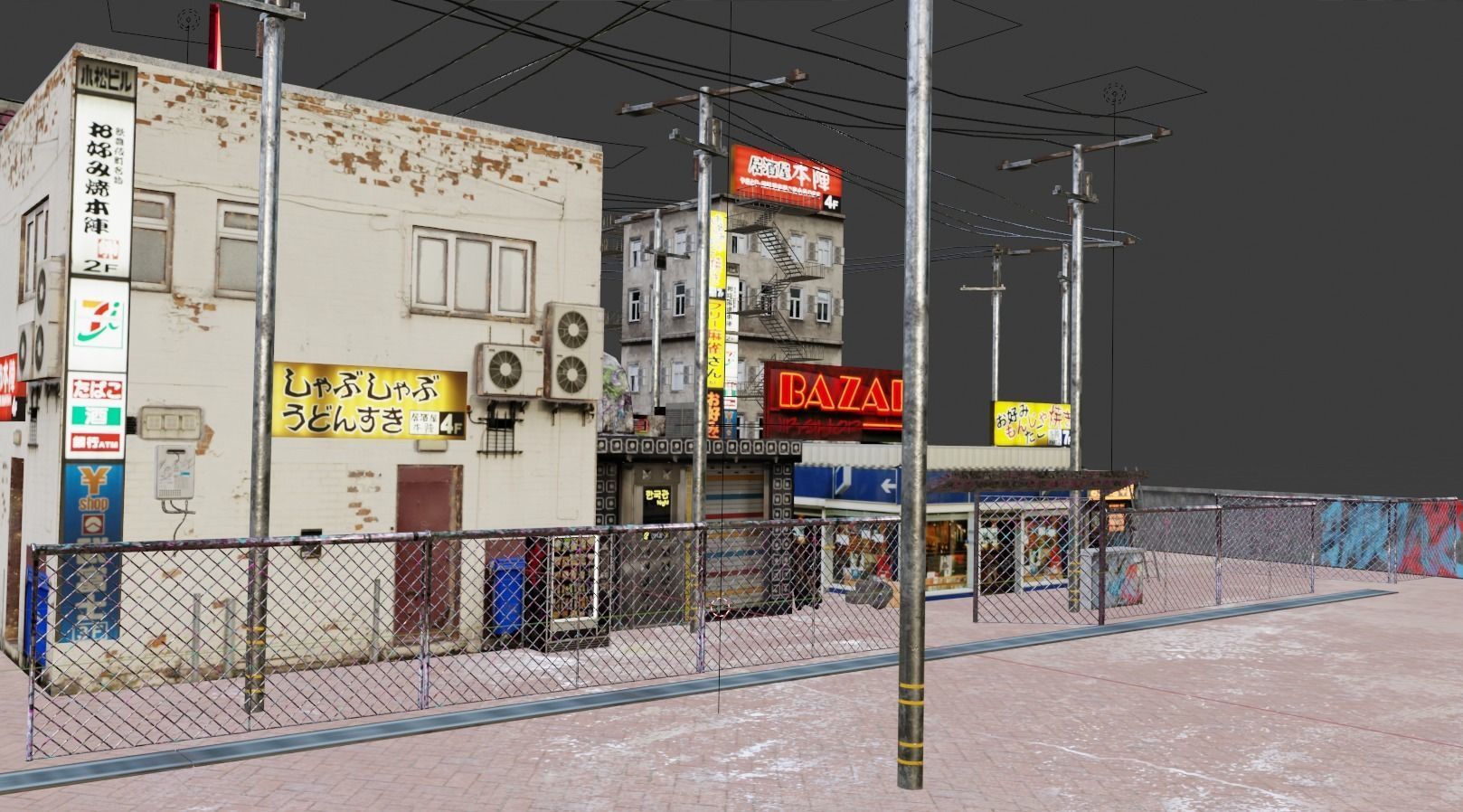 Cyberpunk Bazaar Scene Low-poly 3D model_15