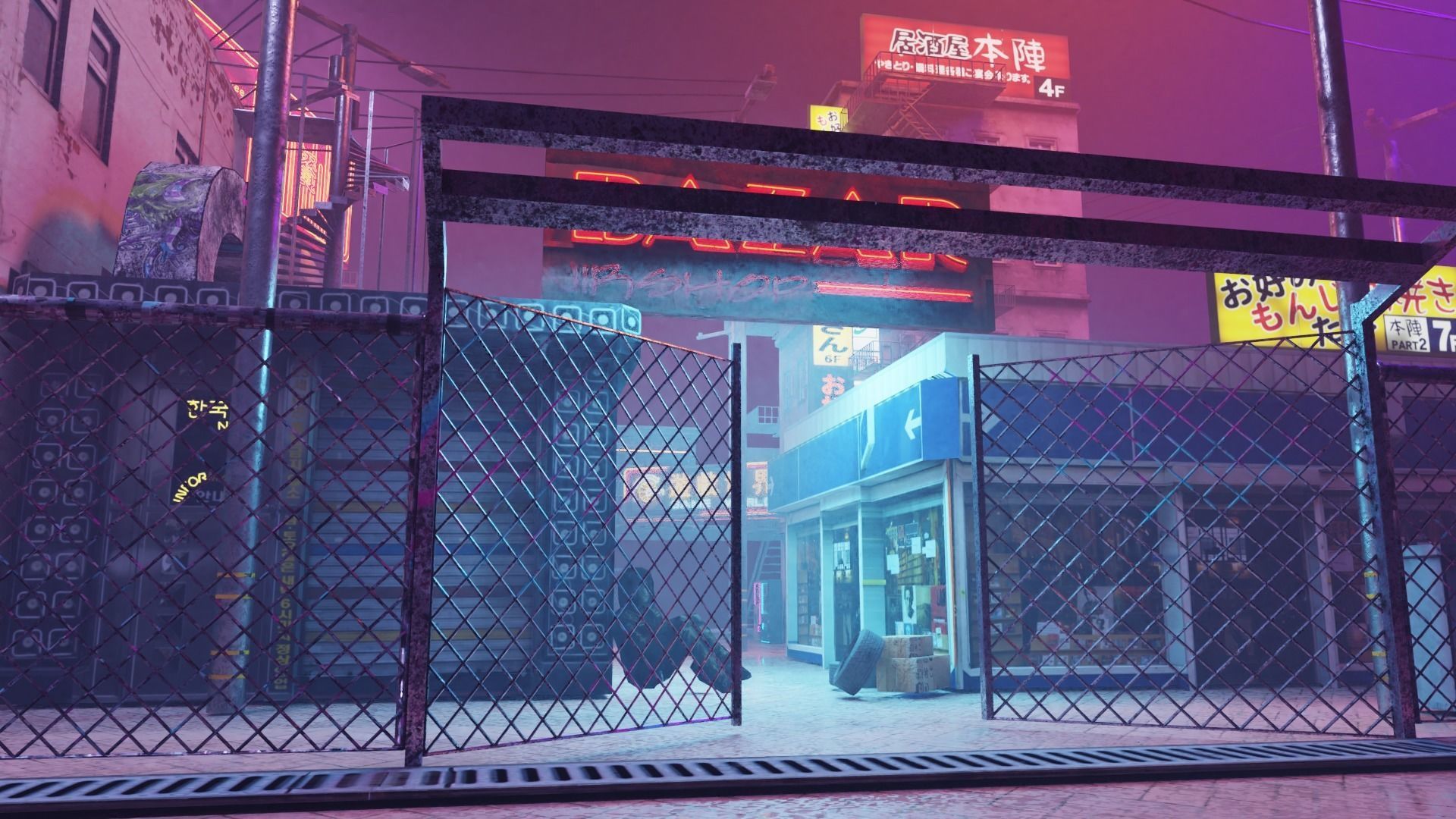 Cyberpunk Bazaar Scene Low-poly 3D model_10