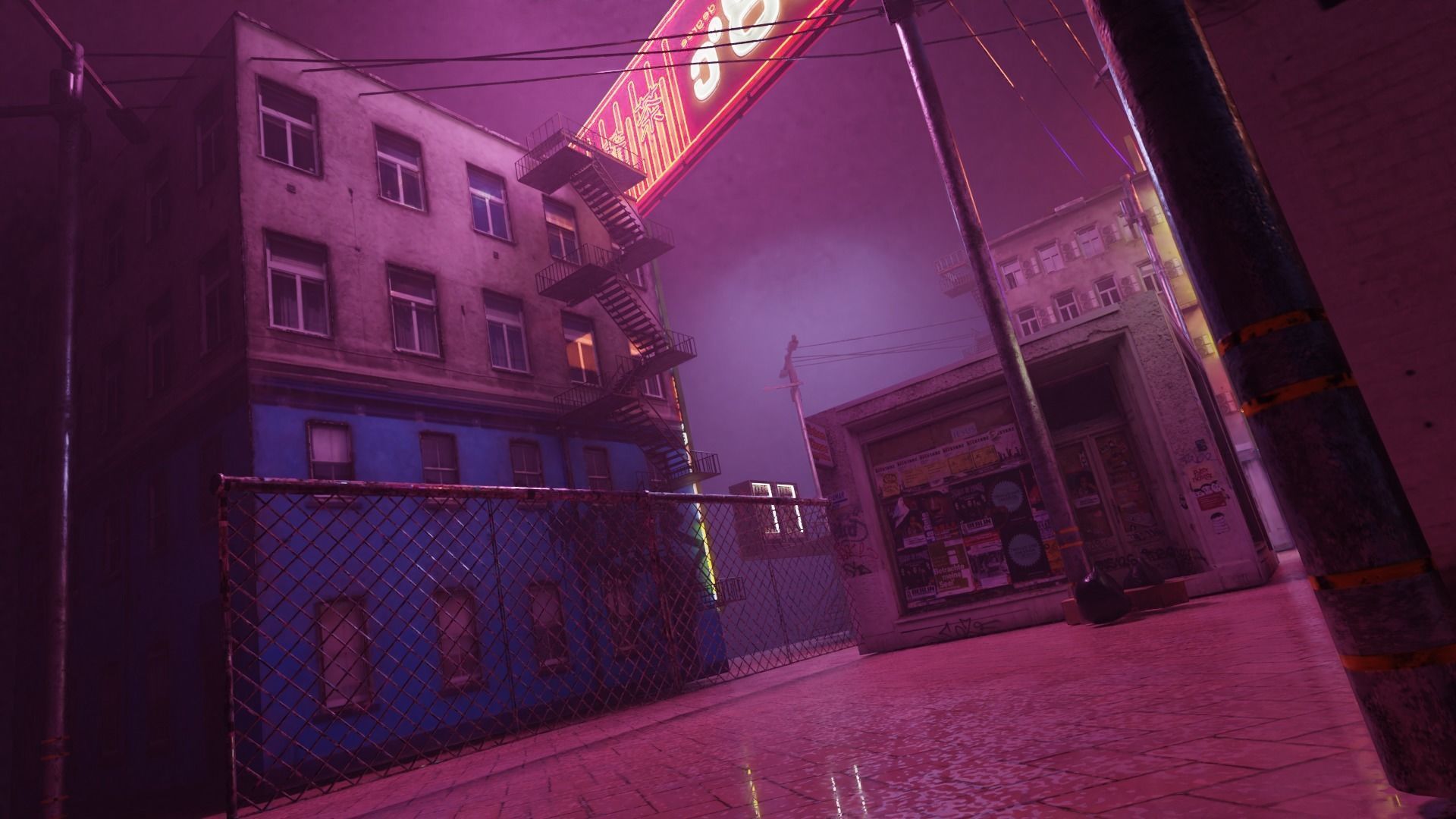 Cyberpunk Bazaar Scene Low-poly 3D model_9