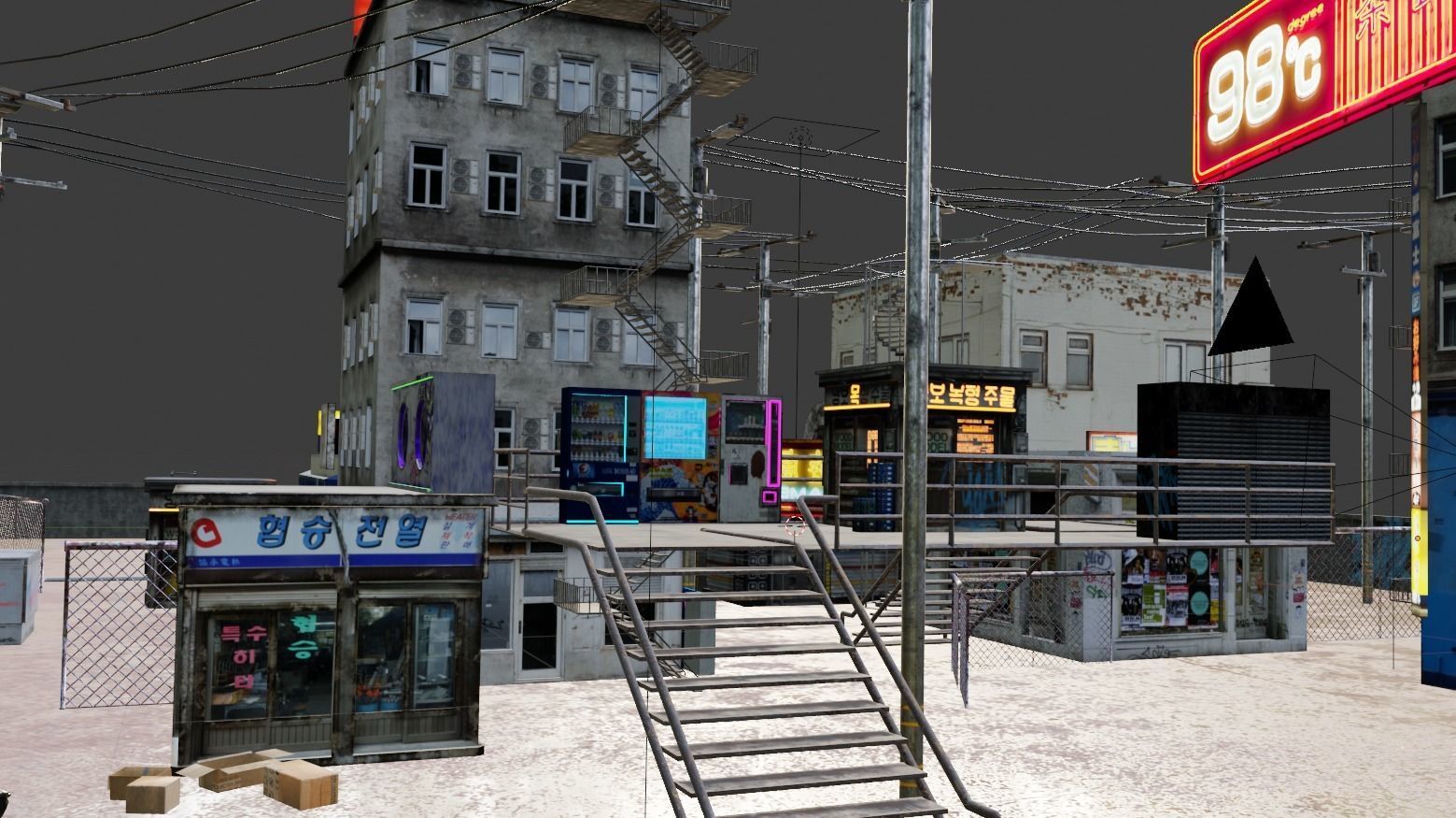 Cyberpunk Bazaar Scene Low-poly 3D model_11