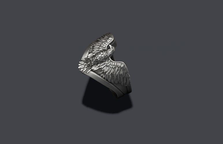 Eagle ring 3D print model_4