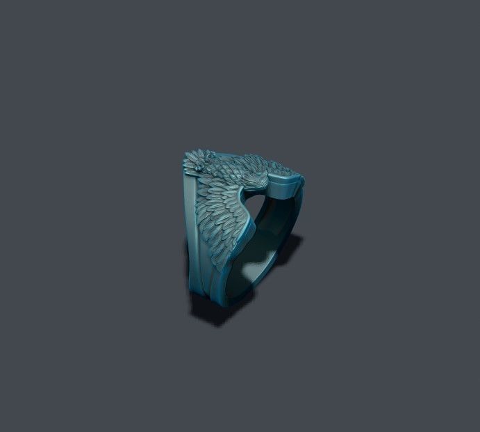 Eagle ring 3D print model_6