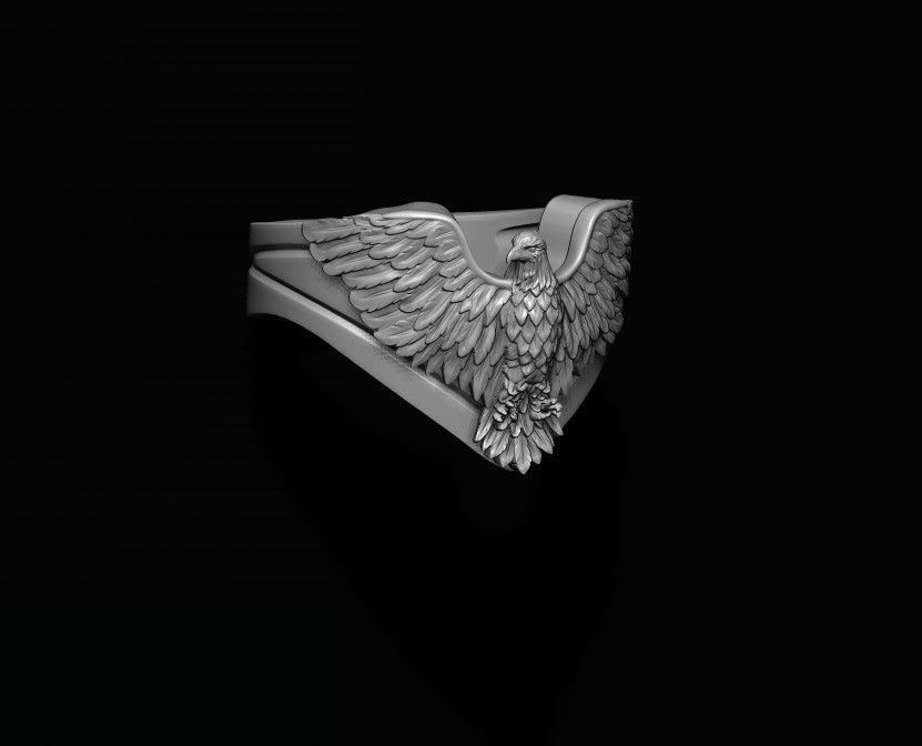 Eagle ring 3D print model_8