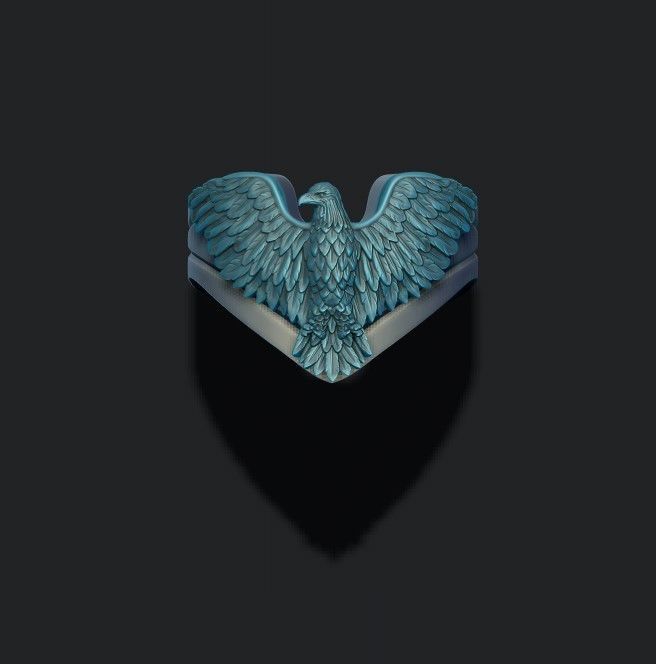 Eagle ring 3D print model_5