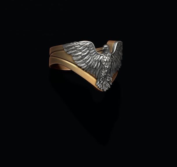 Eagle ring 3D print model_2