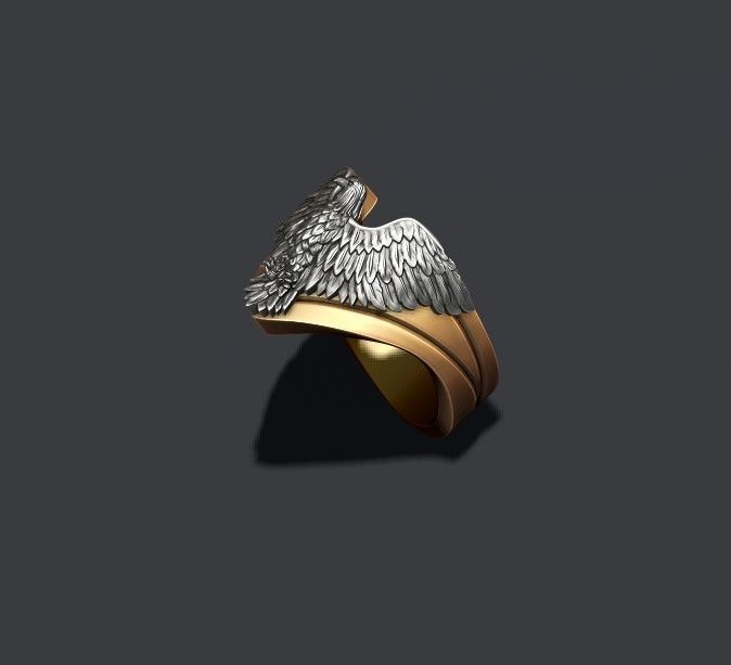 Eagle ring 3D print model_1