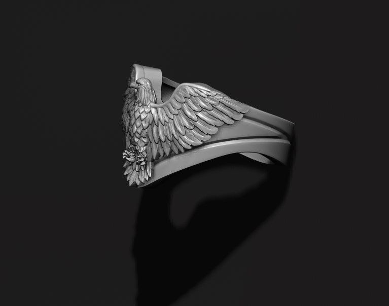 Eagle ring 3D print model_9