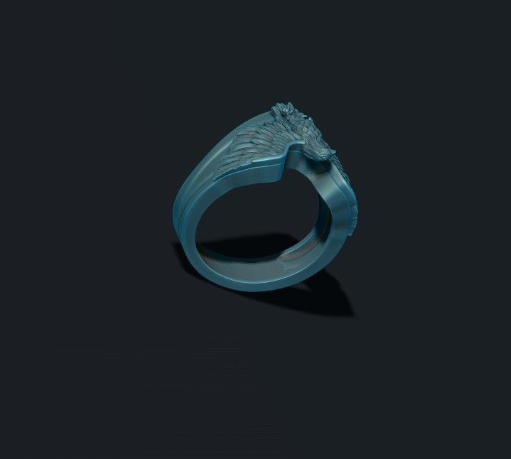 Eagle ring 3D print model_10