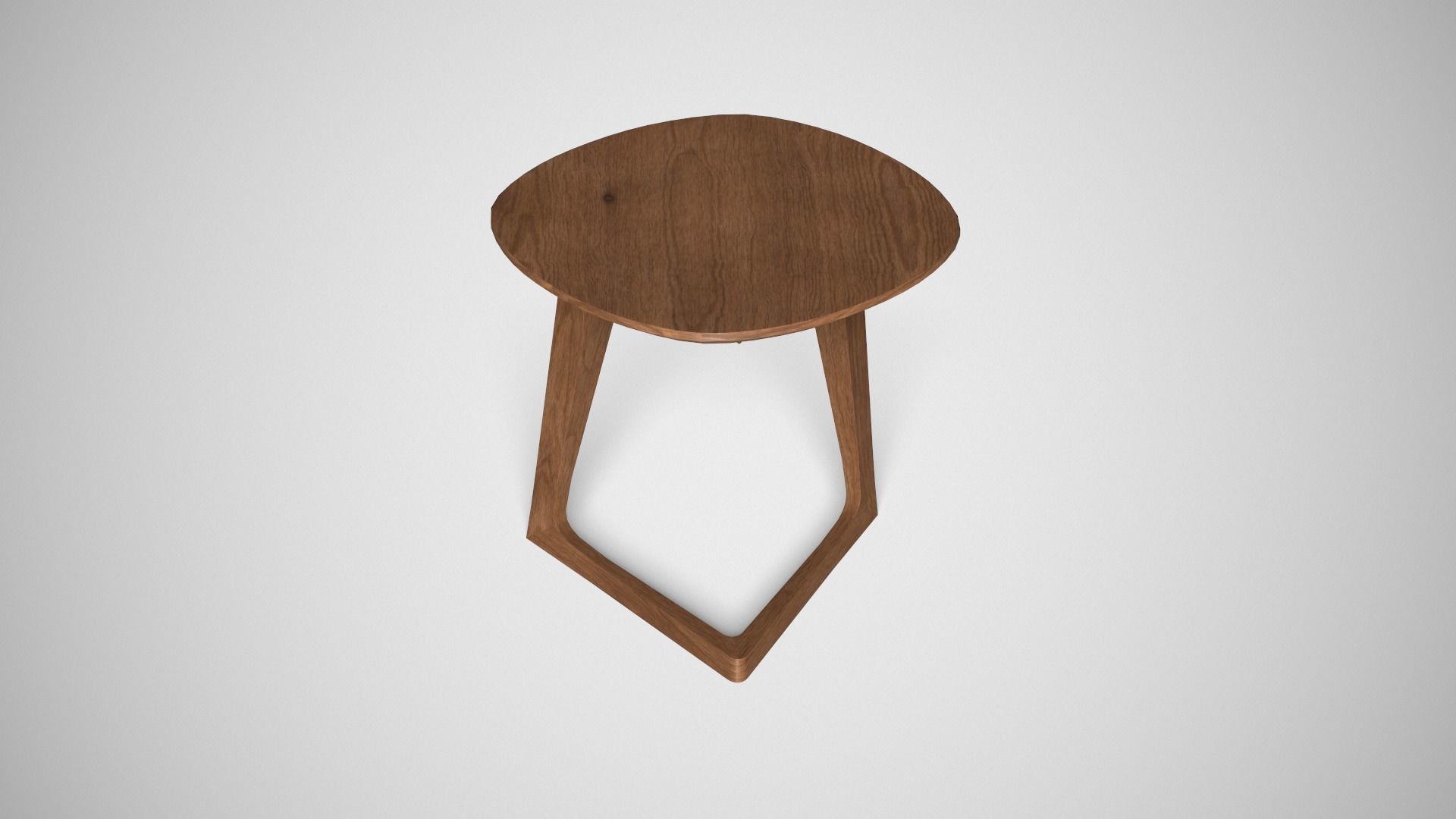 Mullaney C Table walnut finish Low-poly 3D model_3