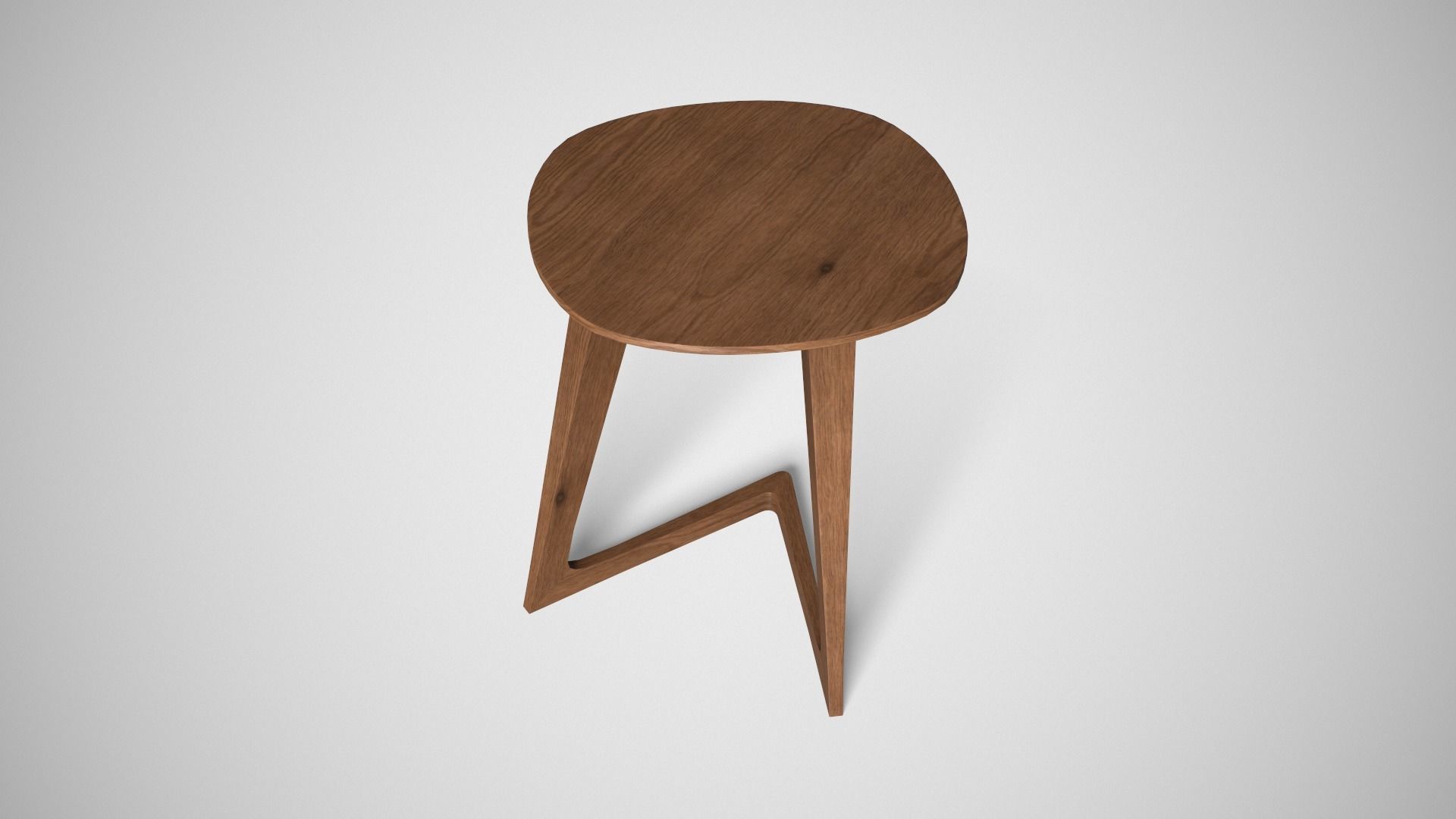 Mullaney C Table walnut finish Low-poly 3D model_4