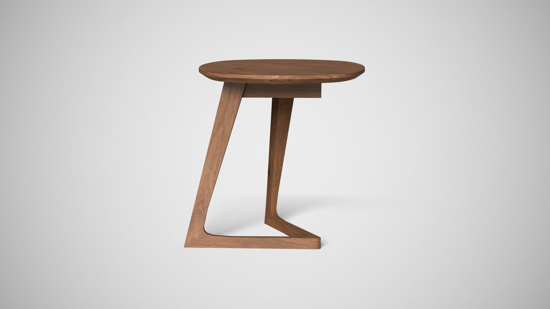 Mullaney C Table walnut finish Low-poly 3D model_1