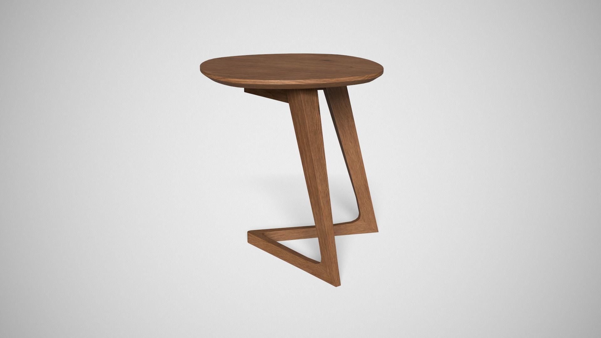 Mullaney C Table walnut finish Low-poly 3D model_2