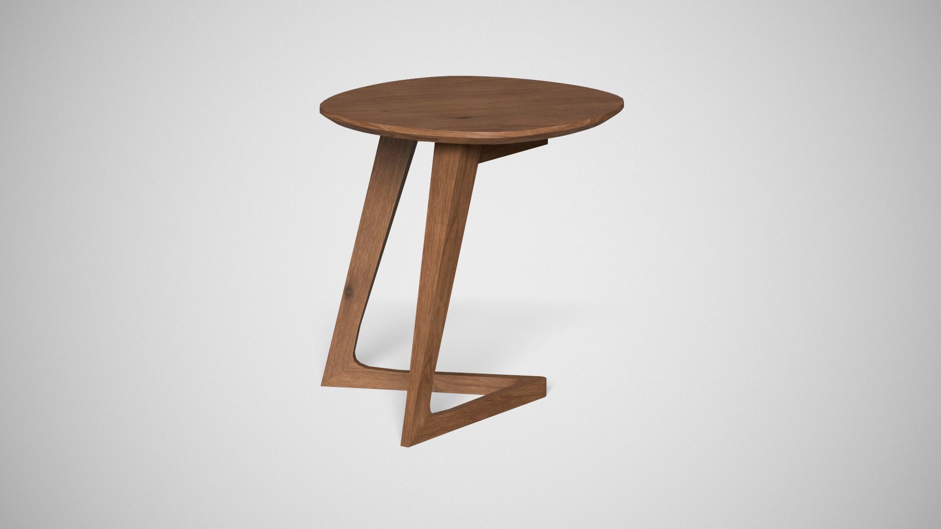 Mullaney C Table walnut finish Low-poly 3D model_5