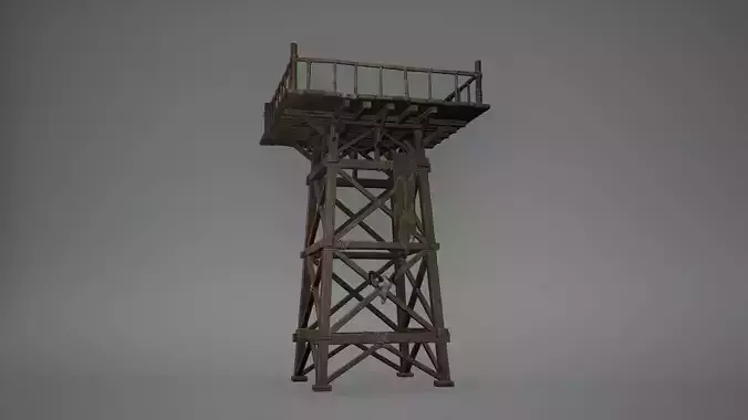 Viking Watch Tower Low Poly Game Ready