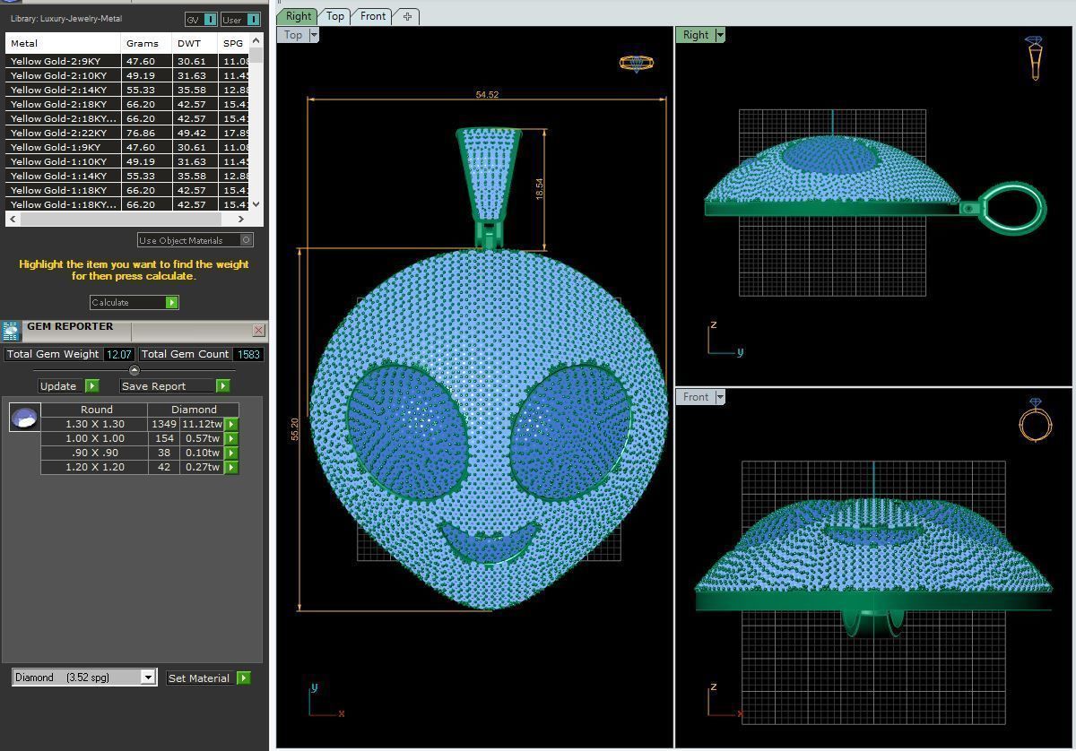 Alien Ice Pendent 3d Model 3D print model_3
