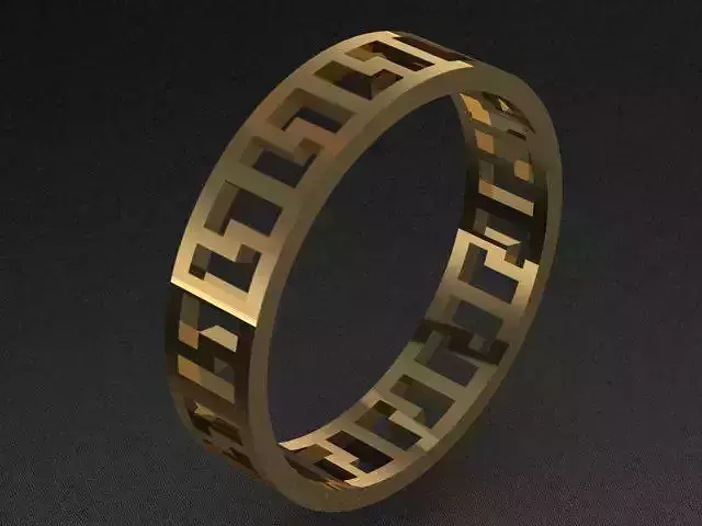 Luxury Golden Band Ring 3D print model