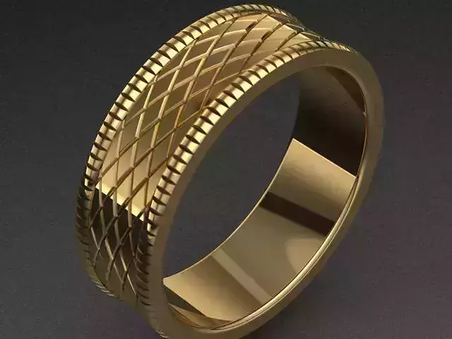 Luxury Golden Band Ring 3D print model