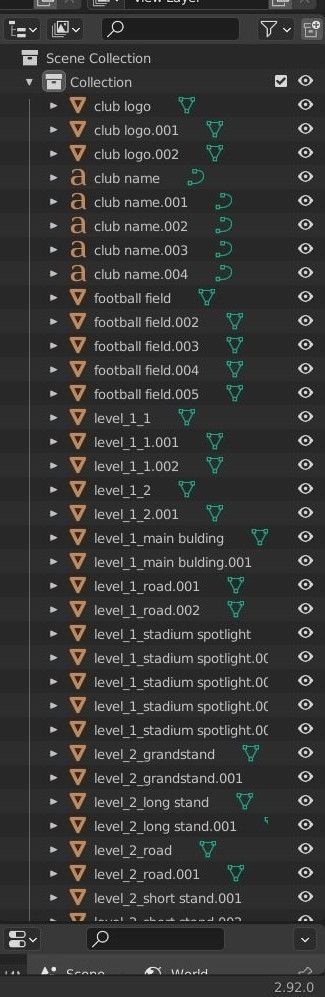 Stadium low poly upgradable modular kit Low-poly 3D model_4