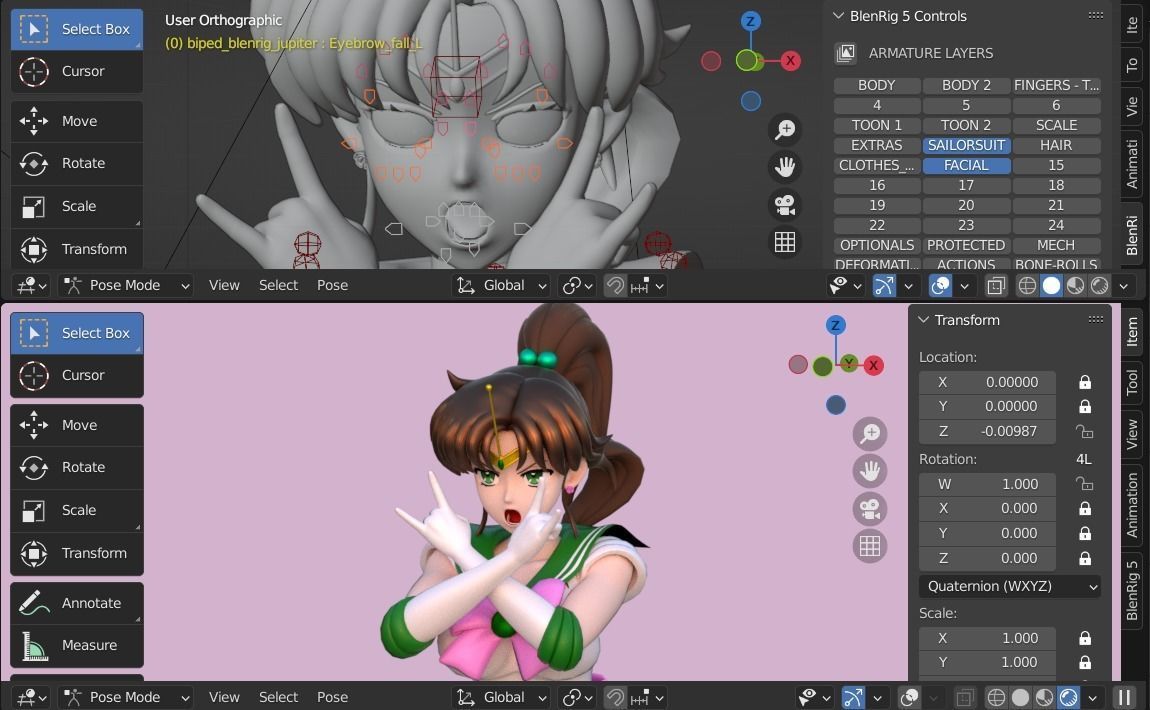 Sailor Jupiter 3D model_7