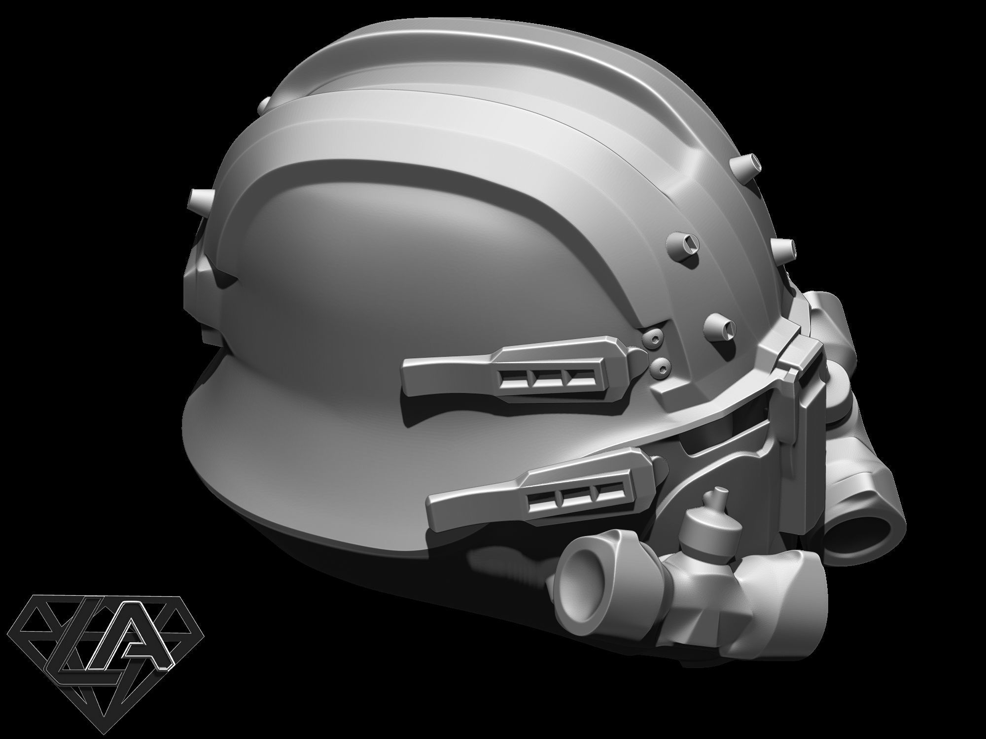 Wolfenstein custom helmet 3D print model_6