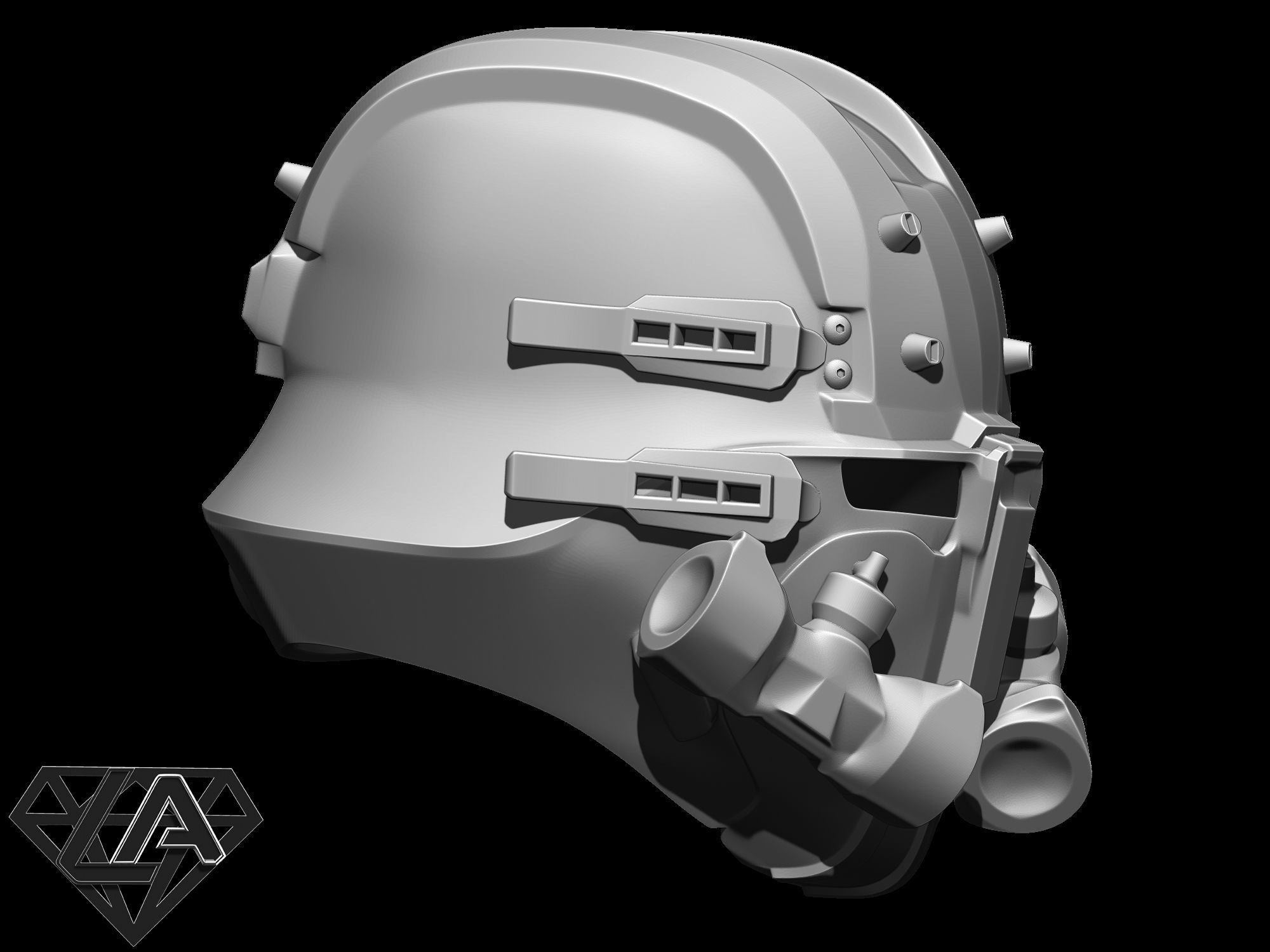Wolfenstein custom helmet 3D print model_4