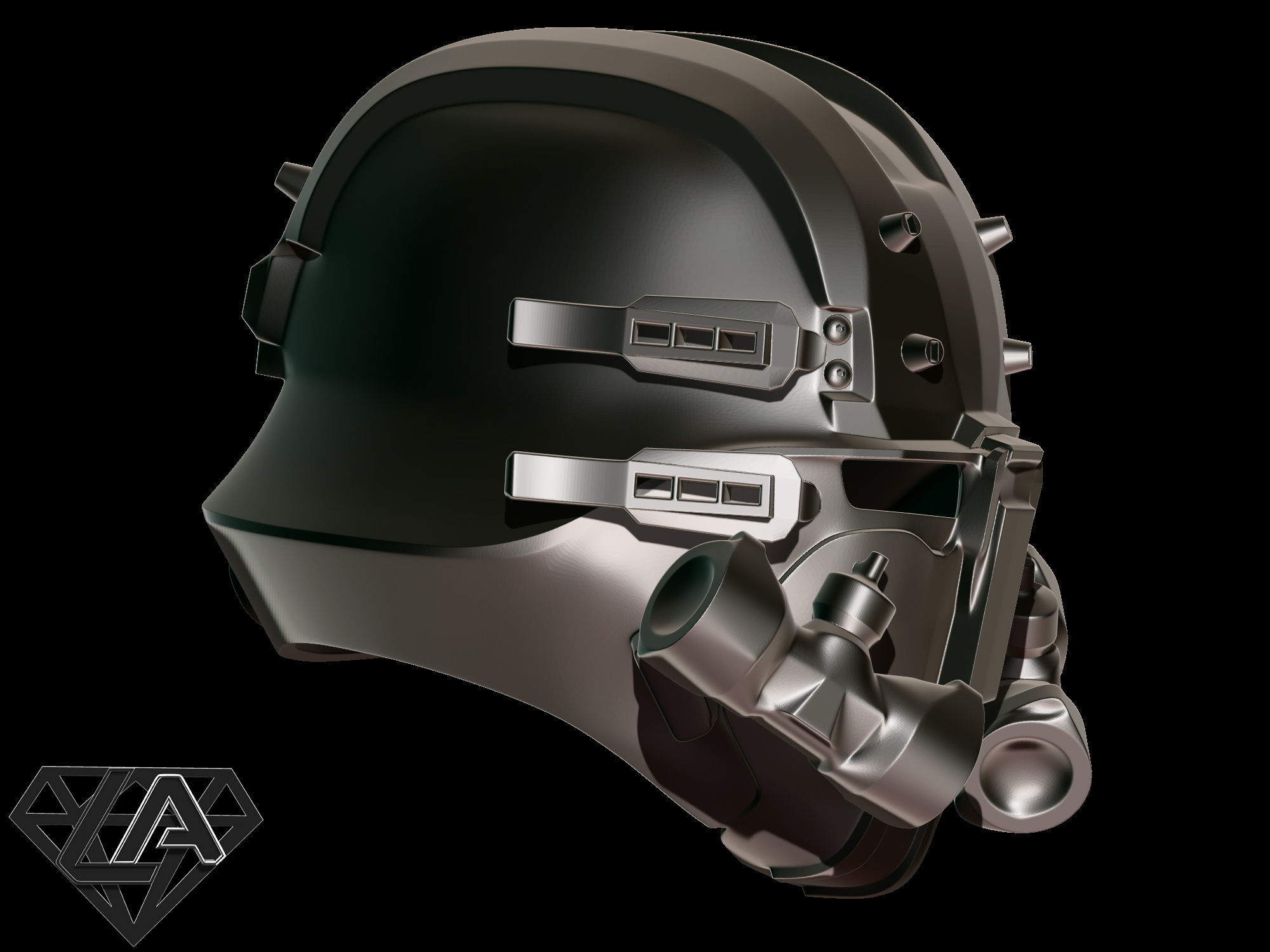 Wolfenstein custom helmet 3D print model_5
