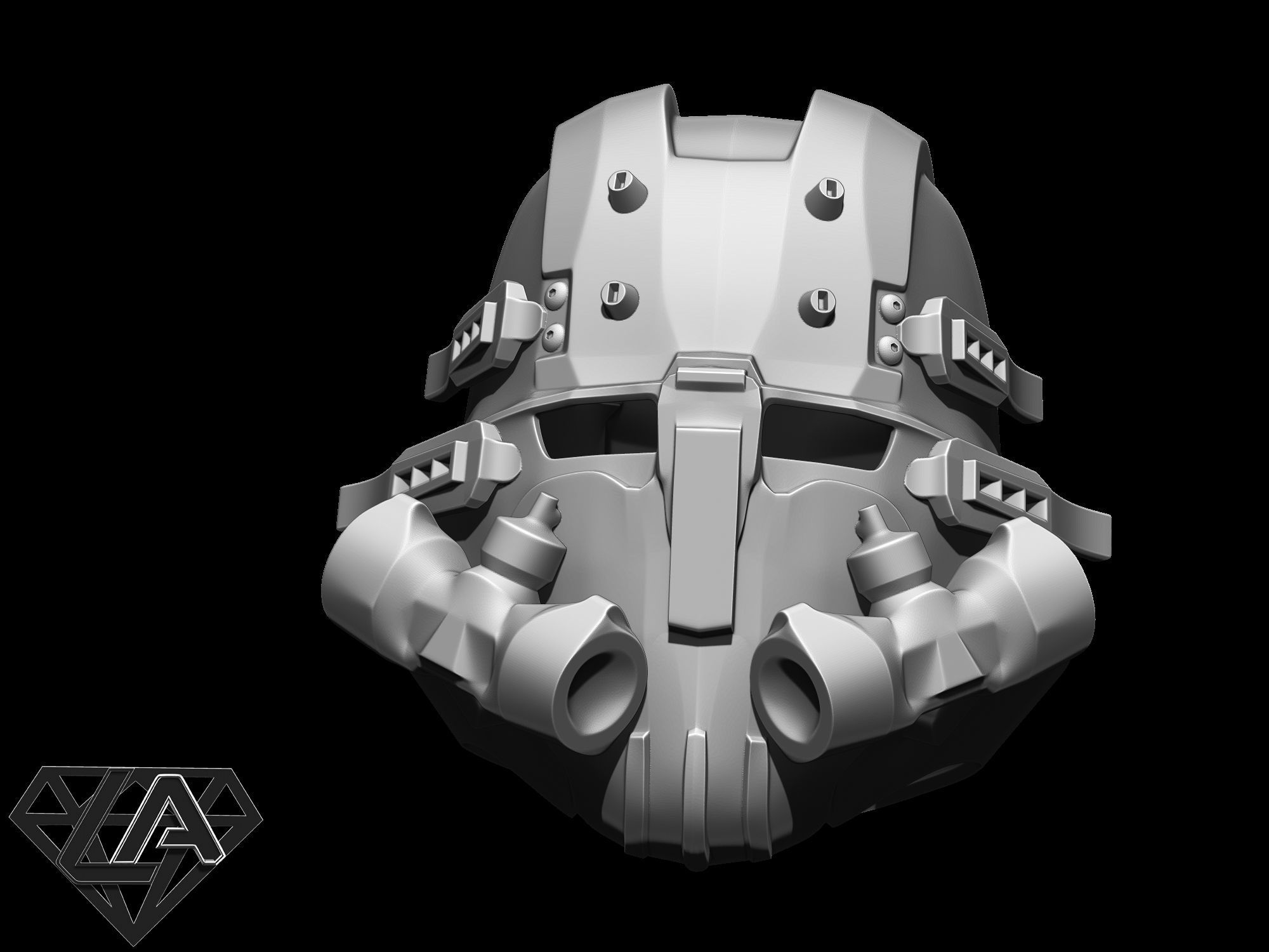 Wolfenstein custom helmet 3D print model_10