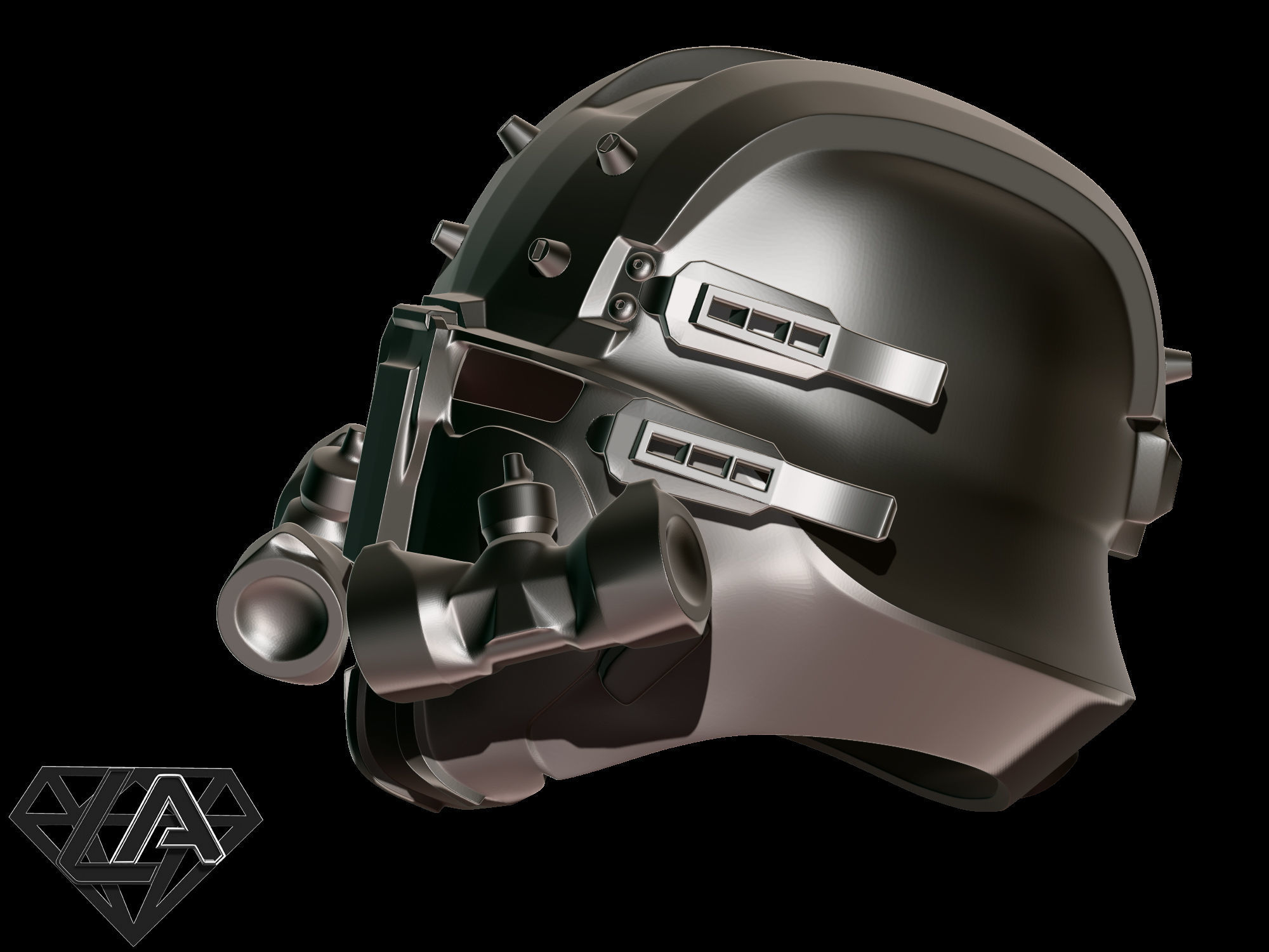 Wolfenstein custom helmet 3D print model_9