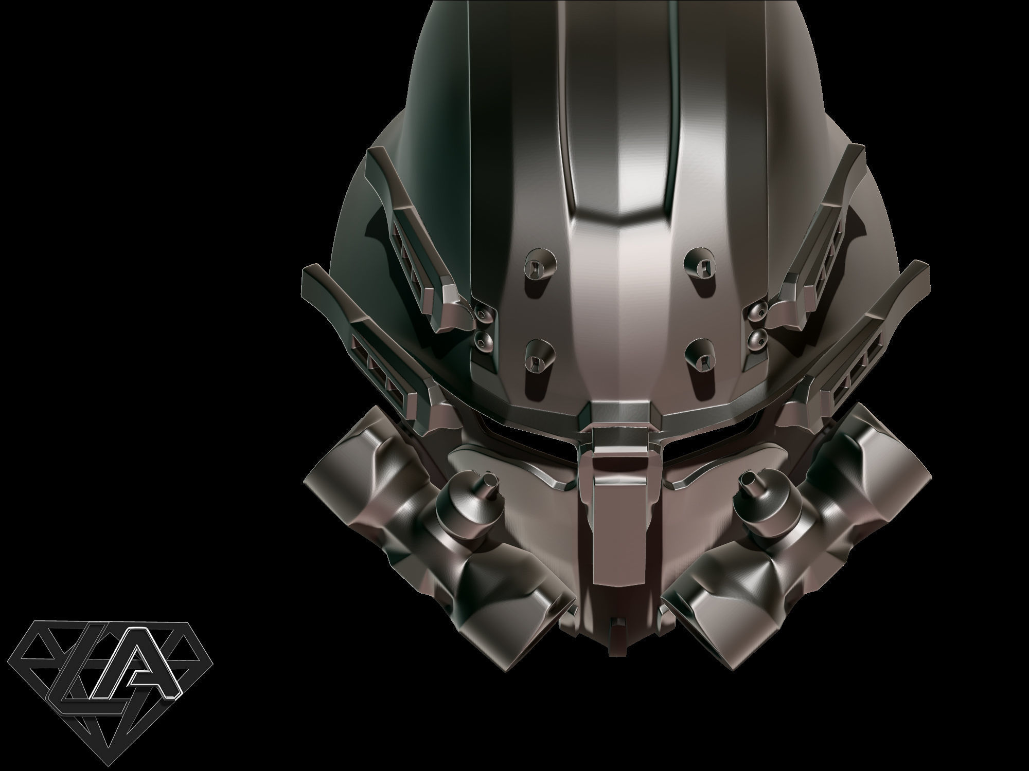 Wolfenstein custom helmet 3D print model_13