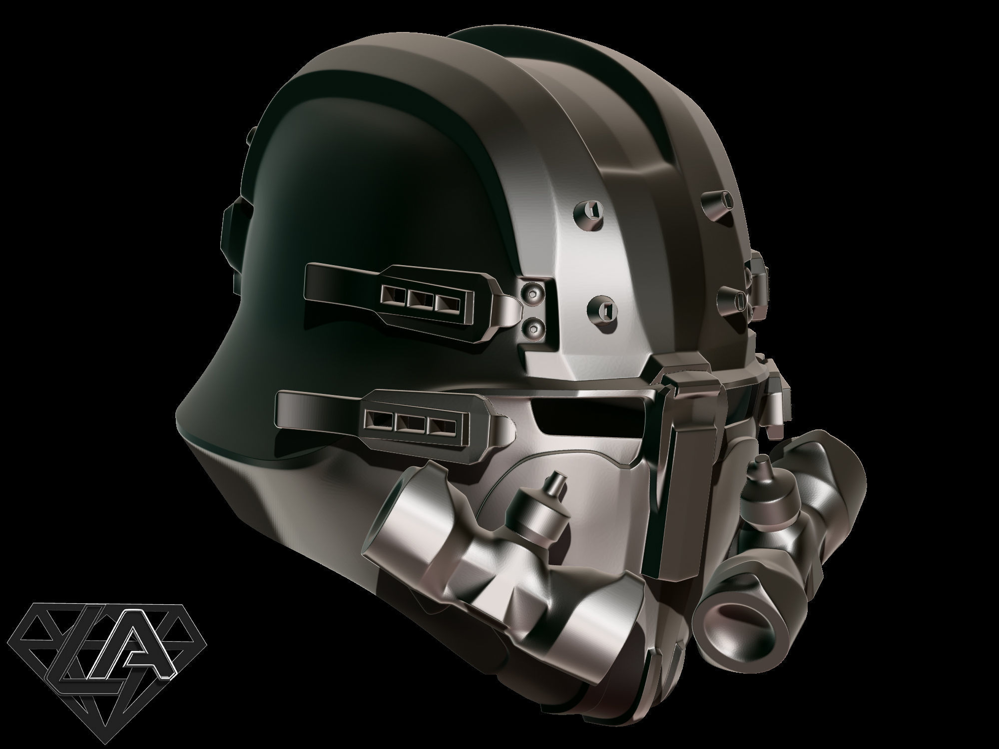 Wolfenstein custom helmet 3D print model_3