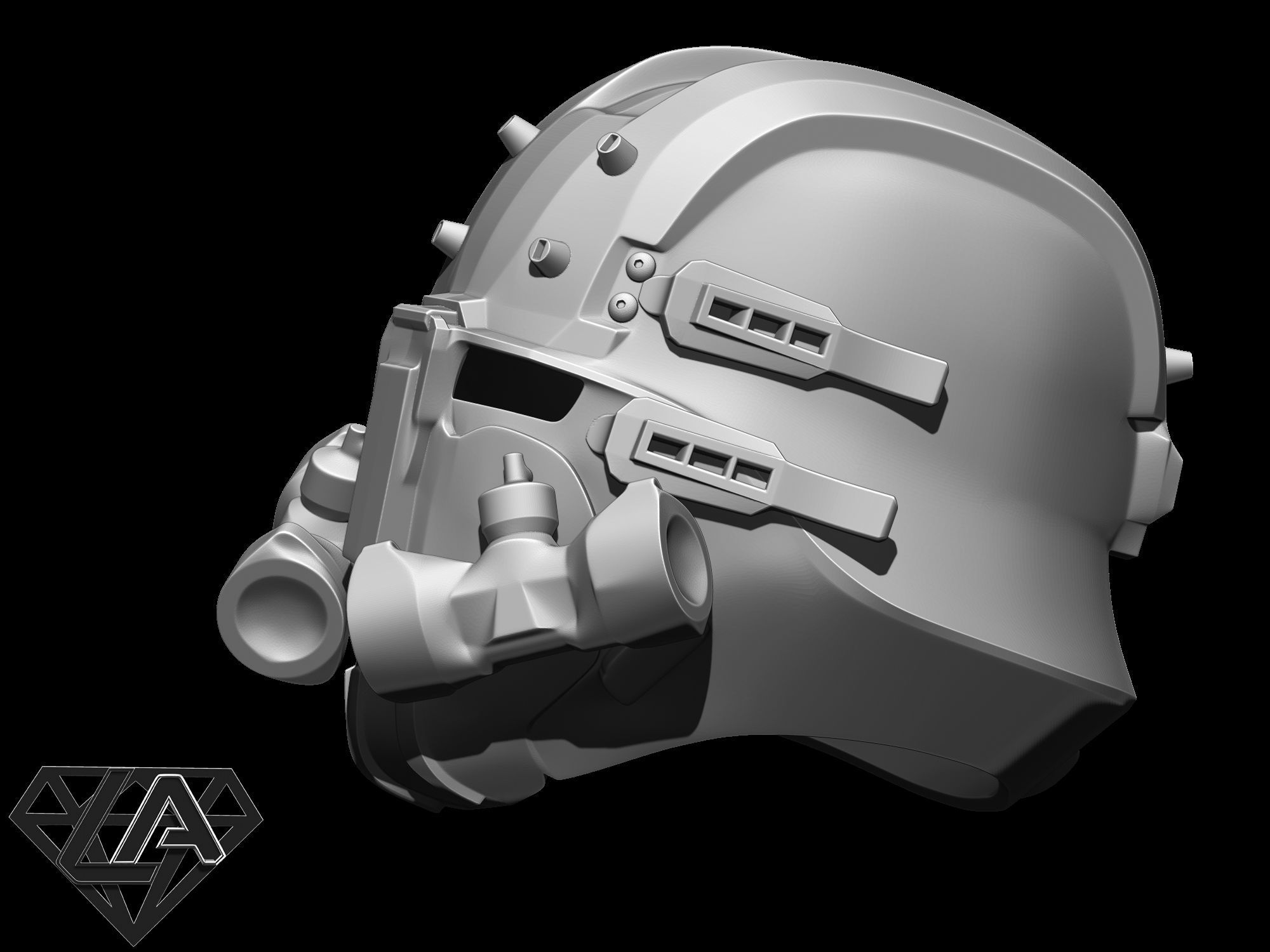 Wolfenstein custom helmet 3D print model_8