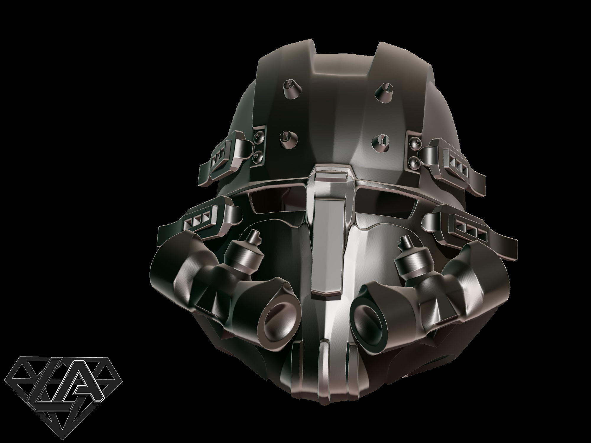 Wolfenstein custom helmet 3D print model_11