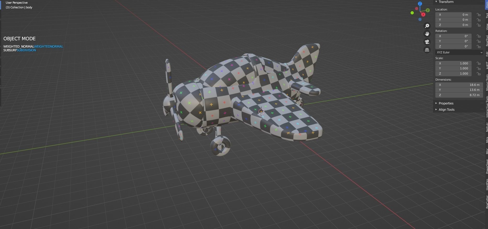 Stylized Cartooney Toy Airplane 3D model_8