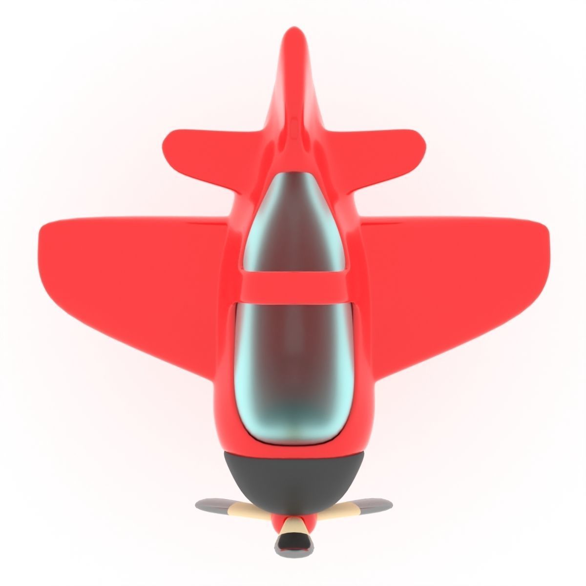 Stylized Cartooney Toy Airplane 3D model_2