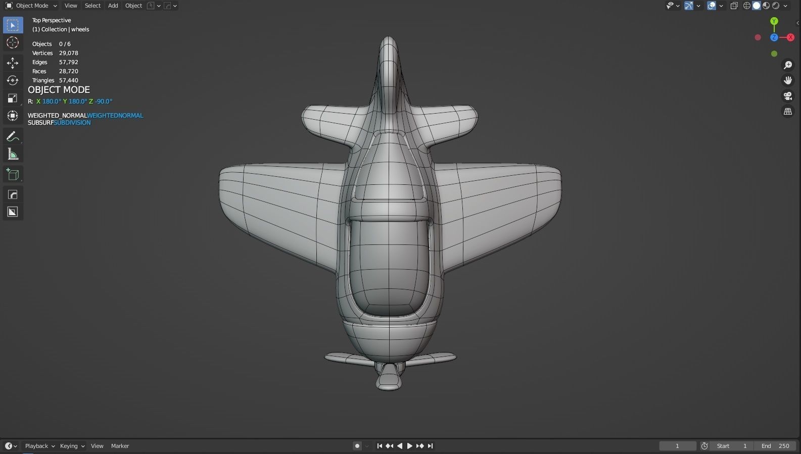 Stylized Cartooney Toy Airplane 3D model_7