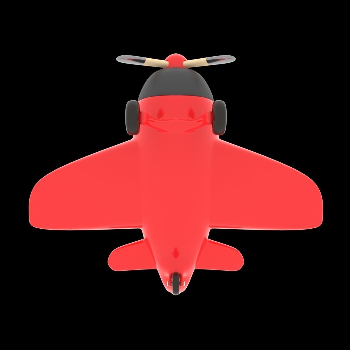 Stylized Cartooney Toy Airplane 3D model_4