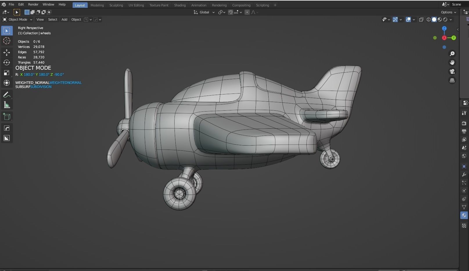 Stylized Cartooney Toy Airplane 3D model_5