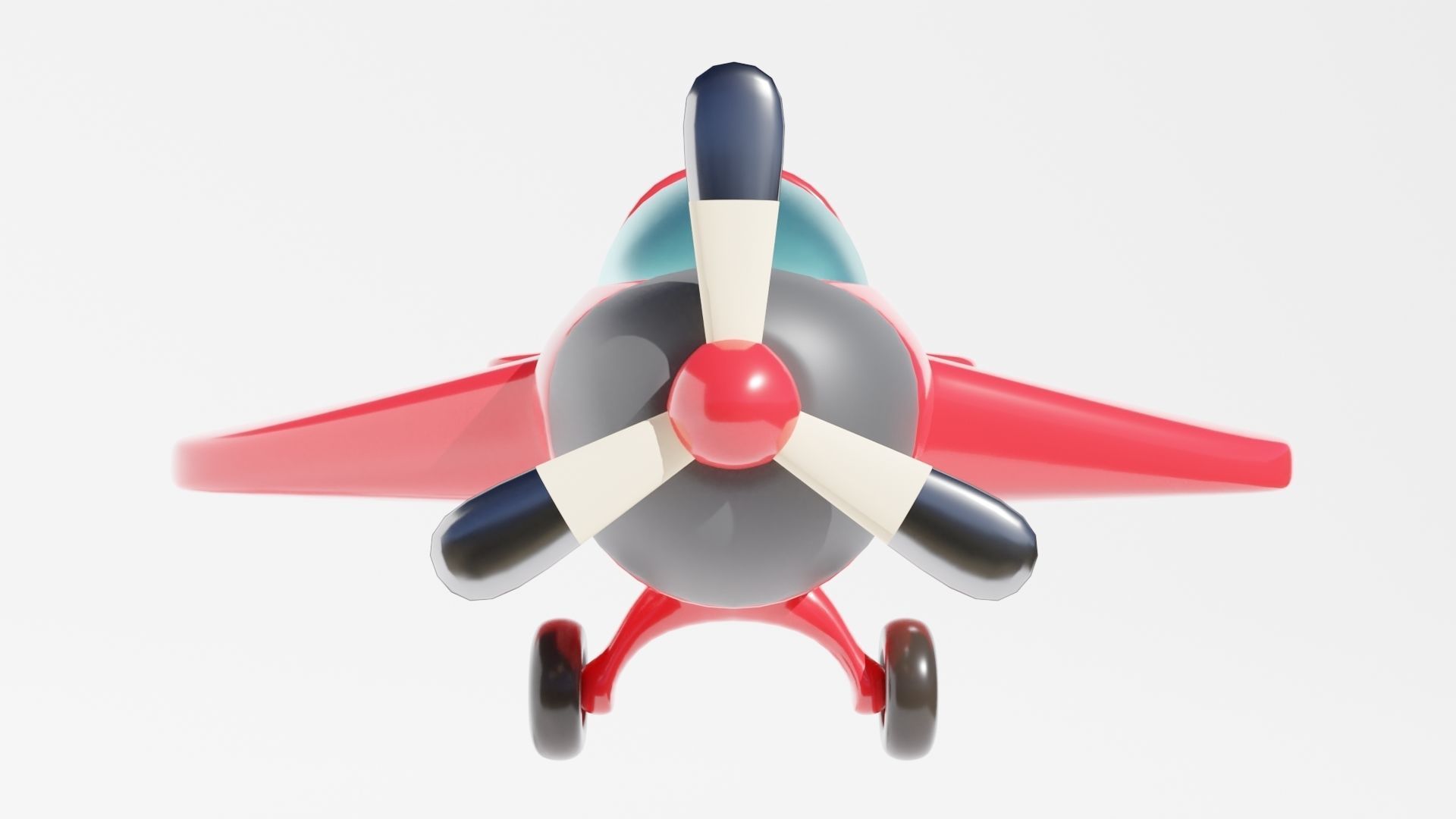 Stylized Cartooney Toy Airplane 3D model_1