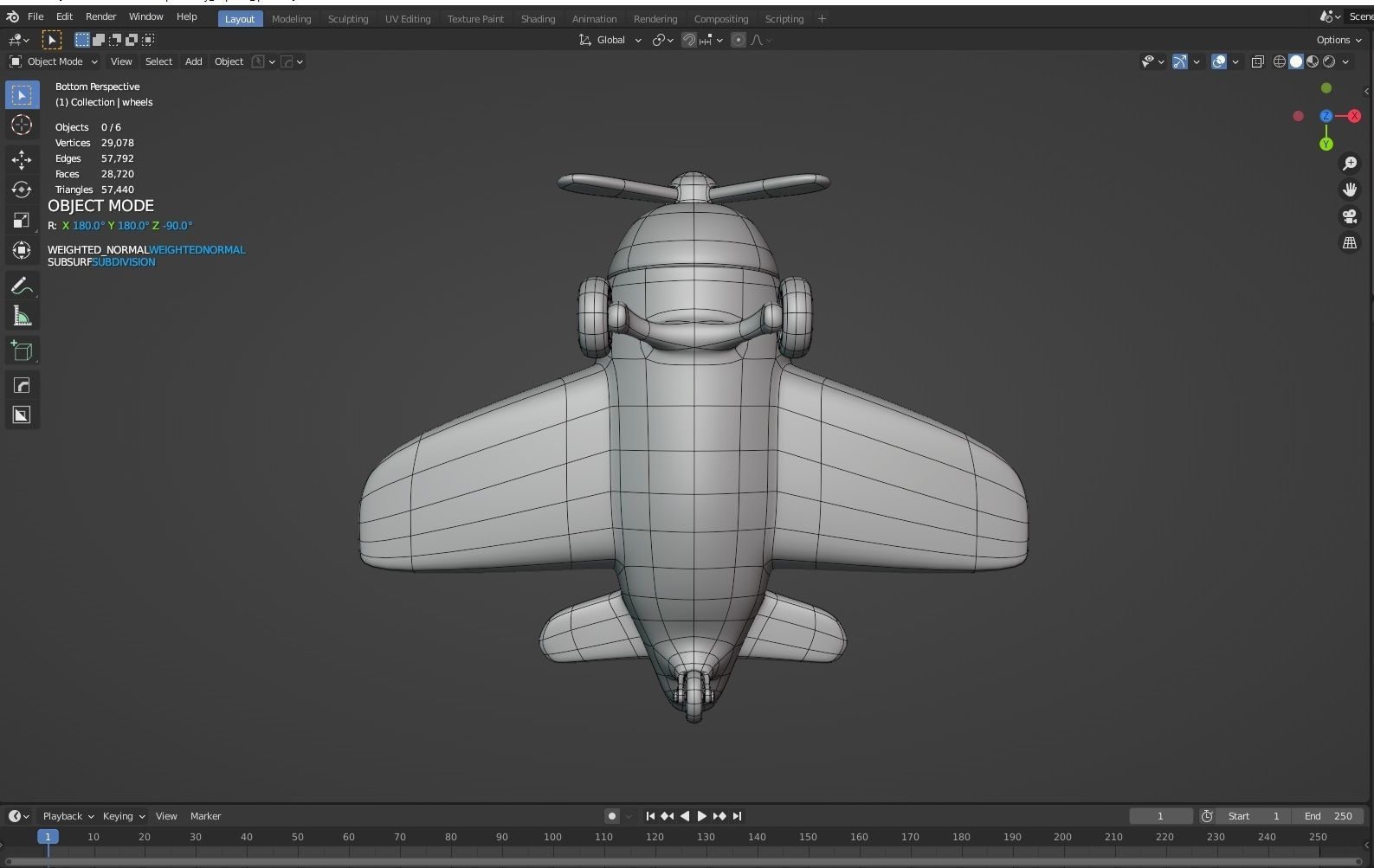 Stylized Cartooney Toy Airplane 3D model_6