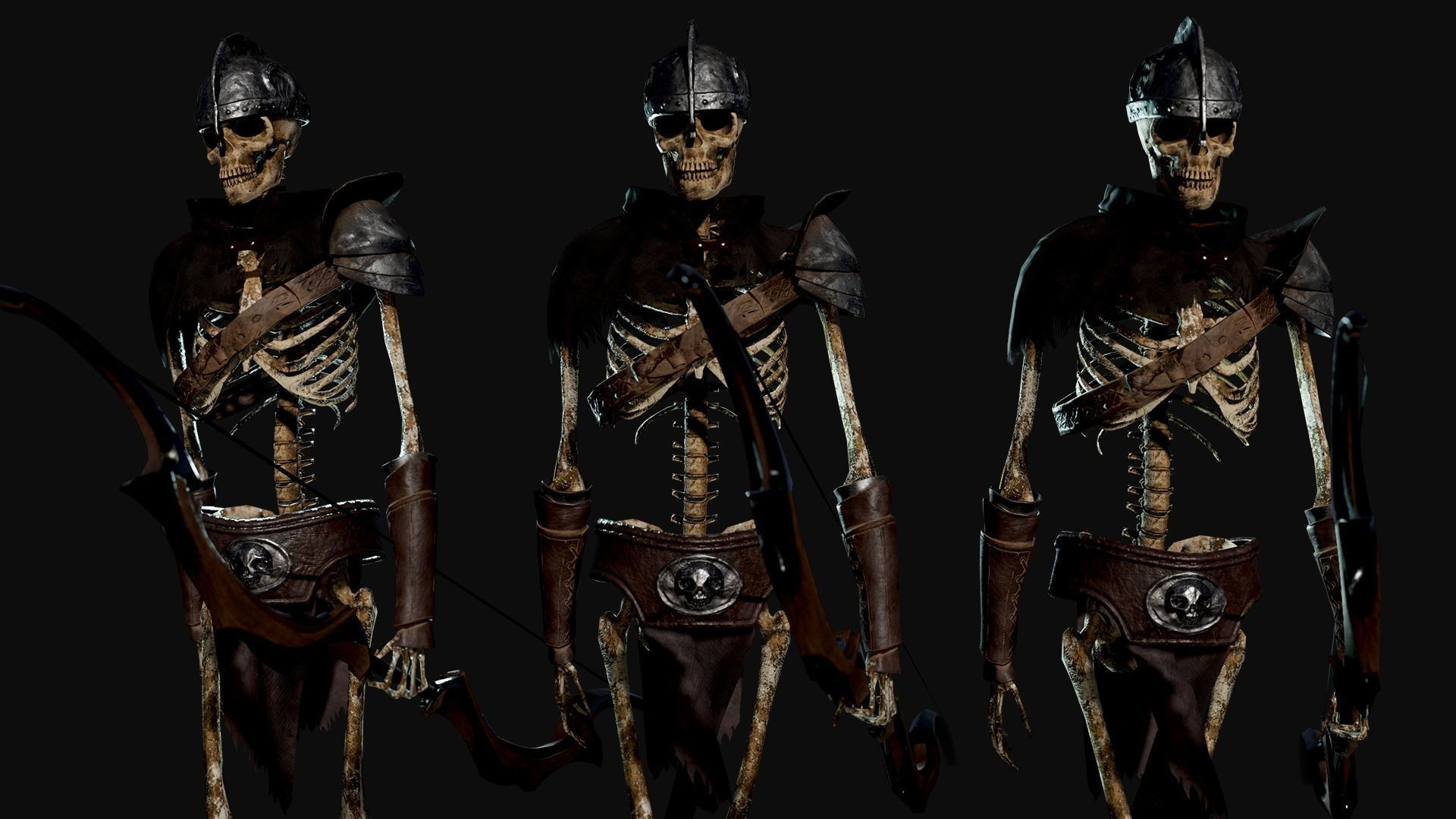 Skeleton Archer - Game Ready Low-poly 3D model_2