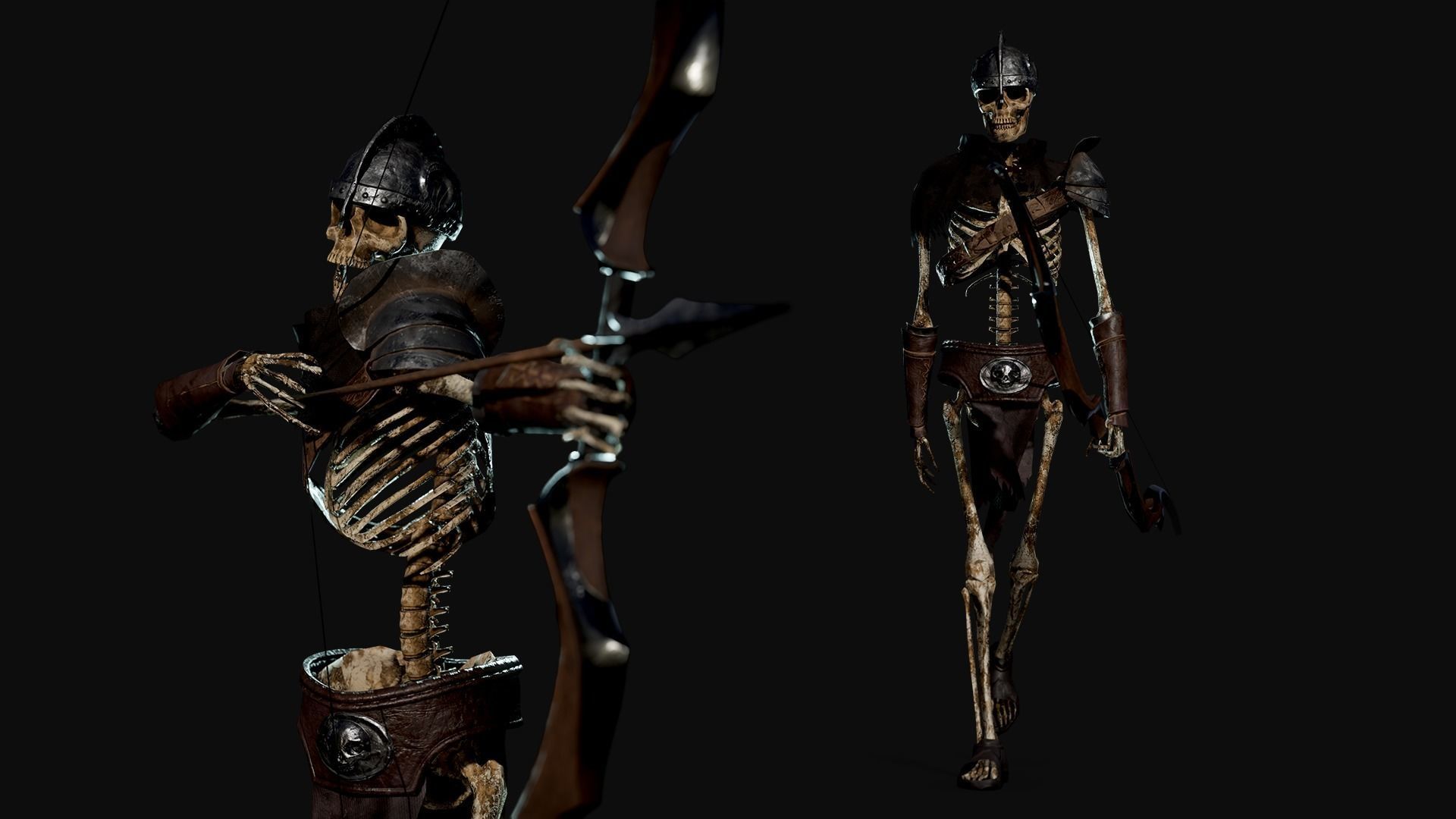 Skeleton Archer - Game Ready Low-poly 3D model_3