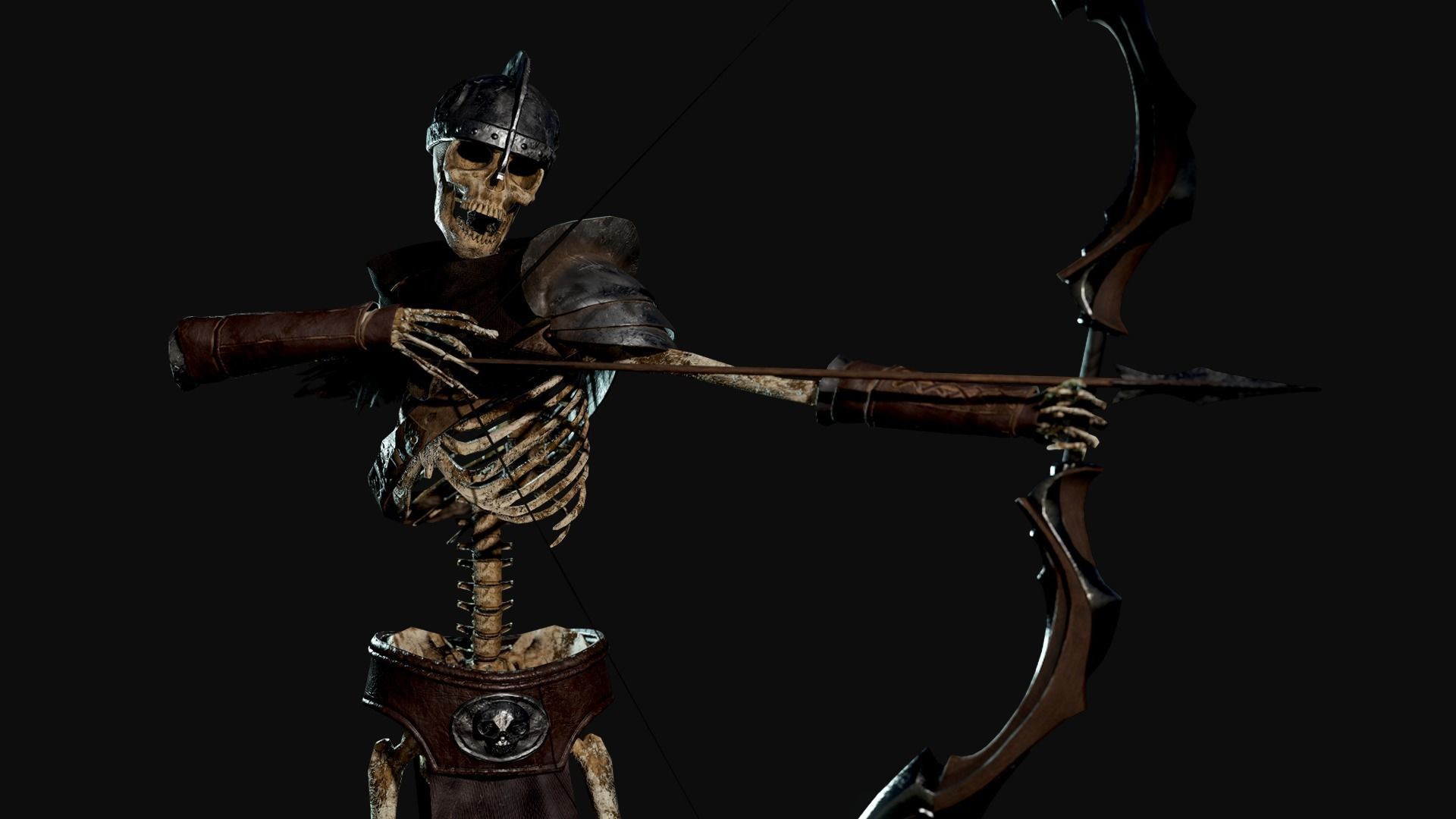 Skeleton Archer - Game Ready Low-poly 3D model_9