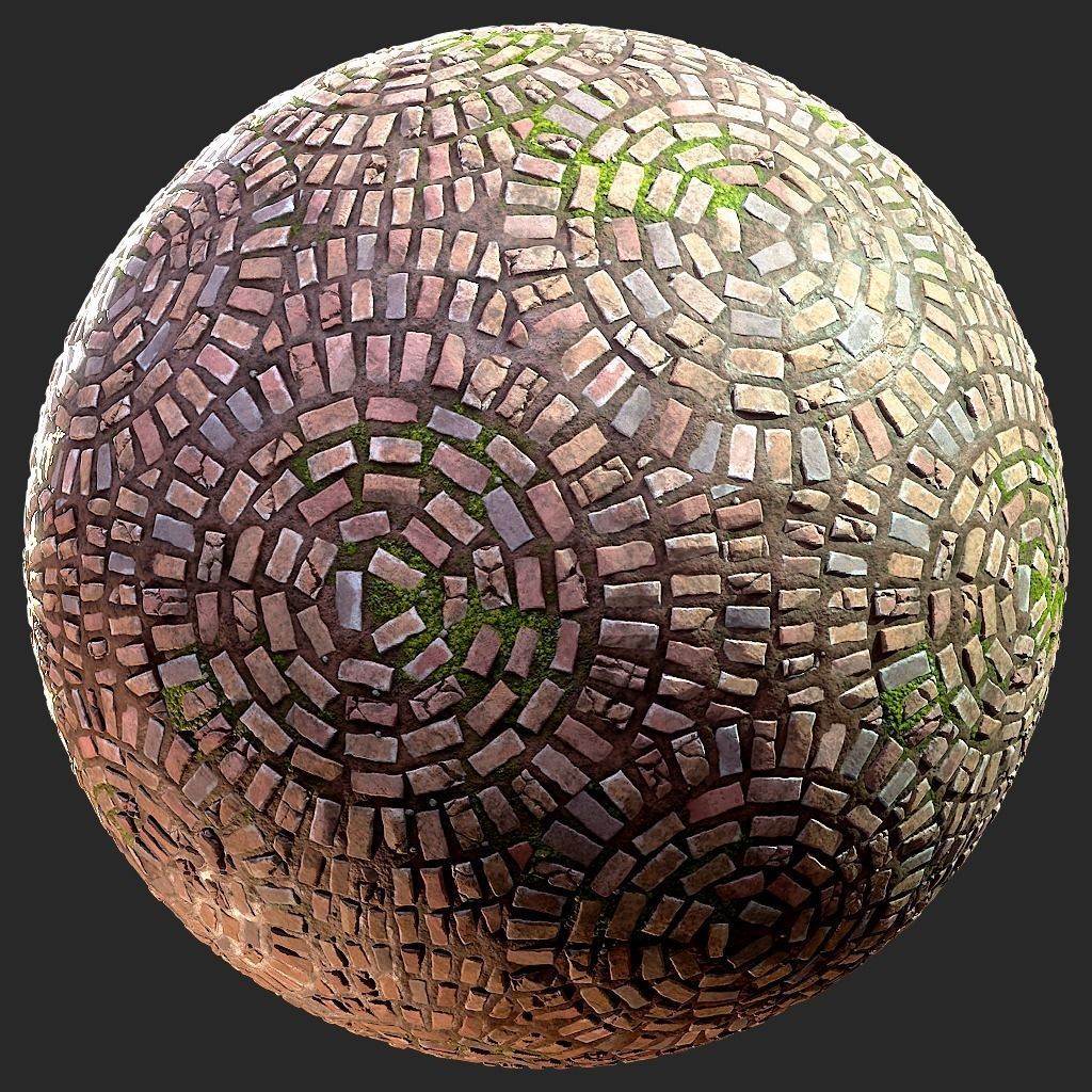 Circular Brick Path Material Texture_5