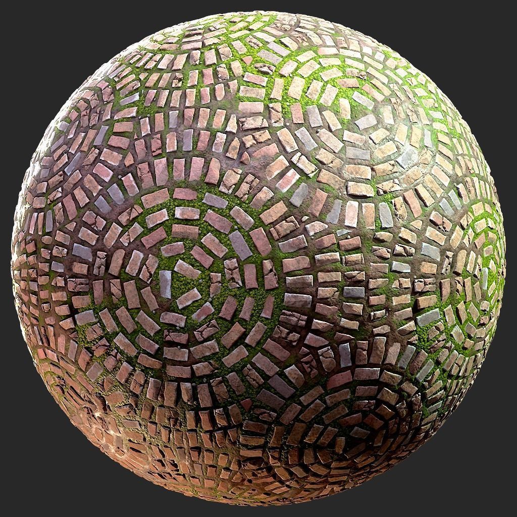 Circular Brick Path Material Texture_6