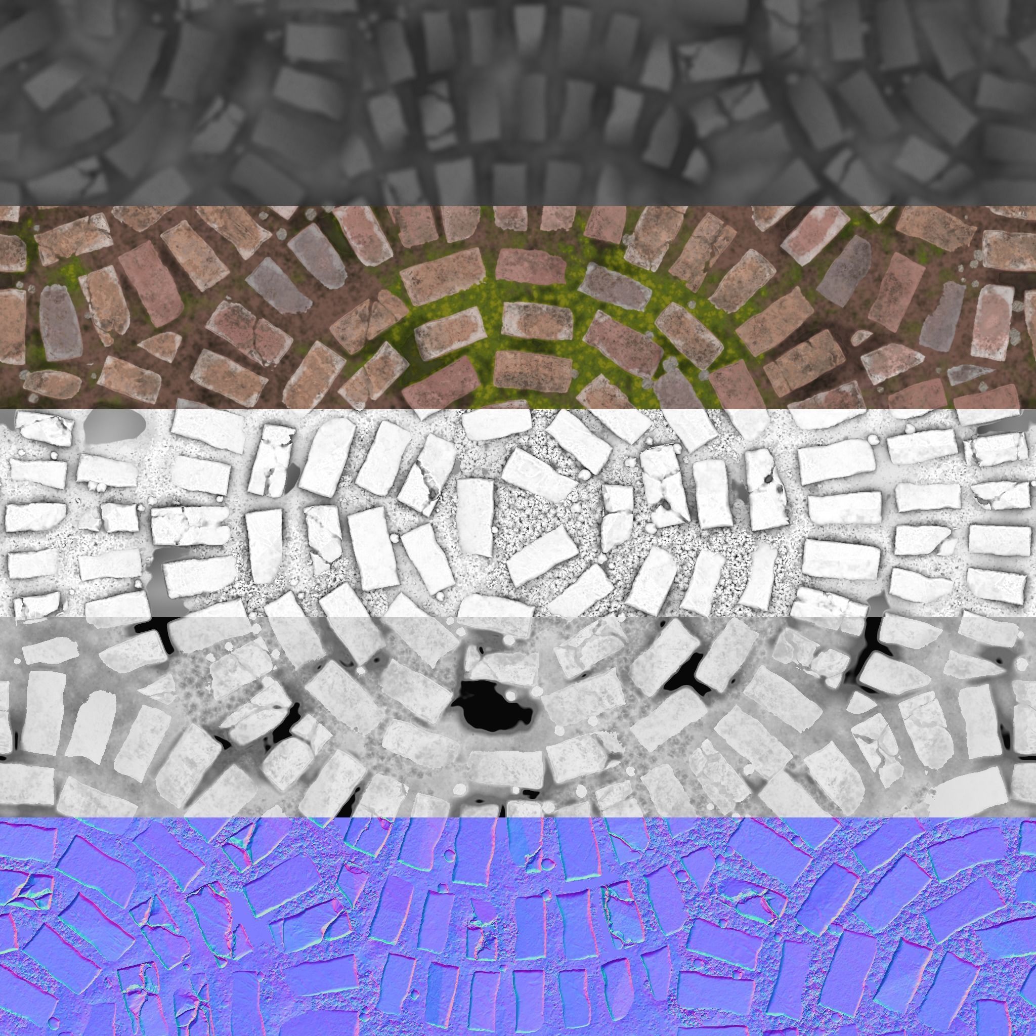 Circular Brick Path Material Texture_3