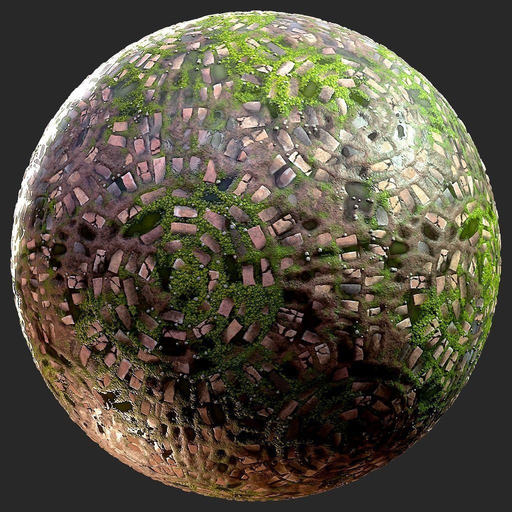 Circular Brick Path Material Texture_9