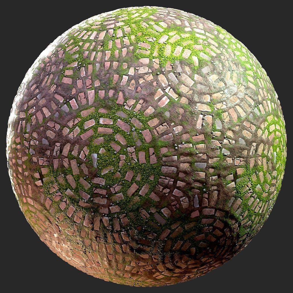 Circular Brick Path Material Texture_7