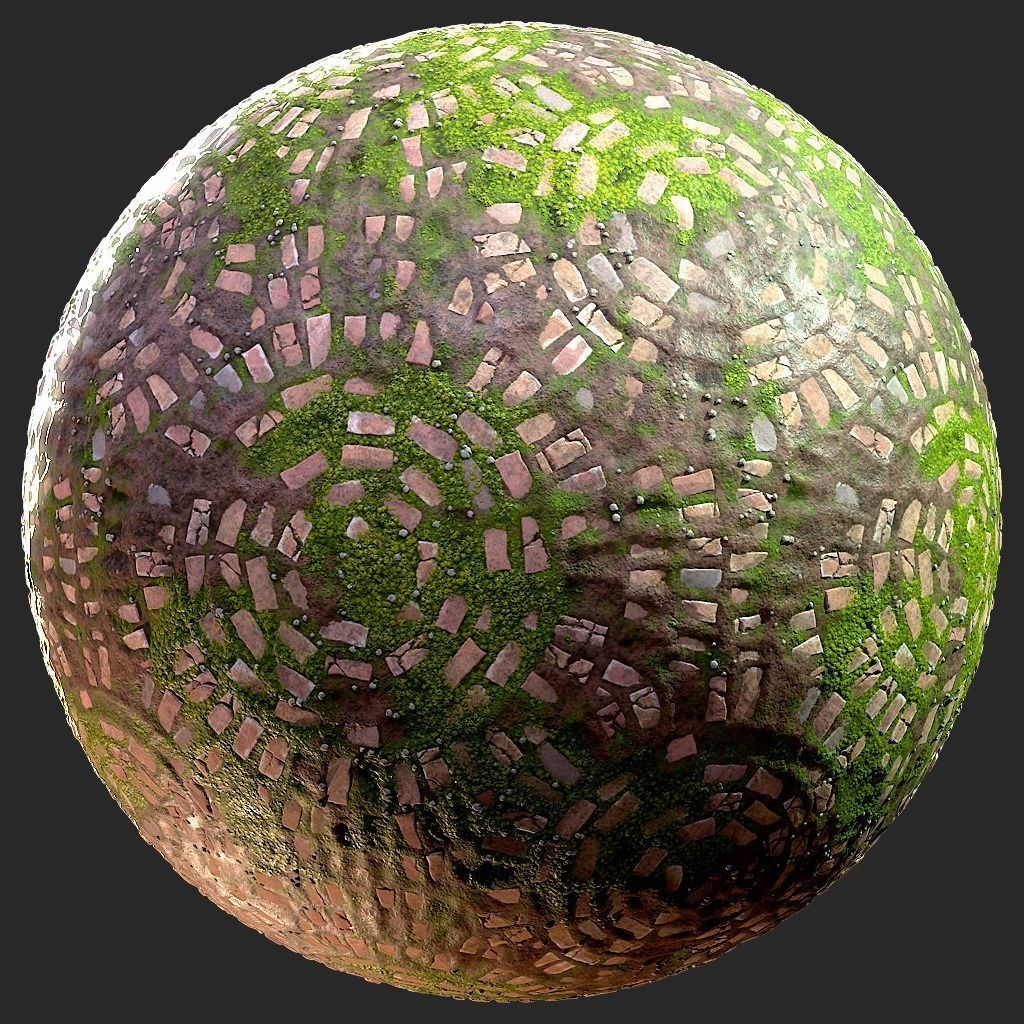 Circular Brick Path Material Texture_8